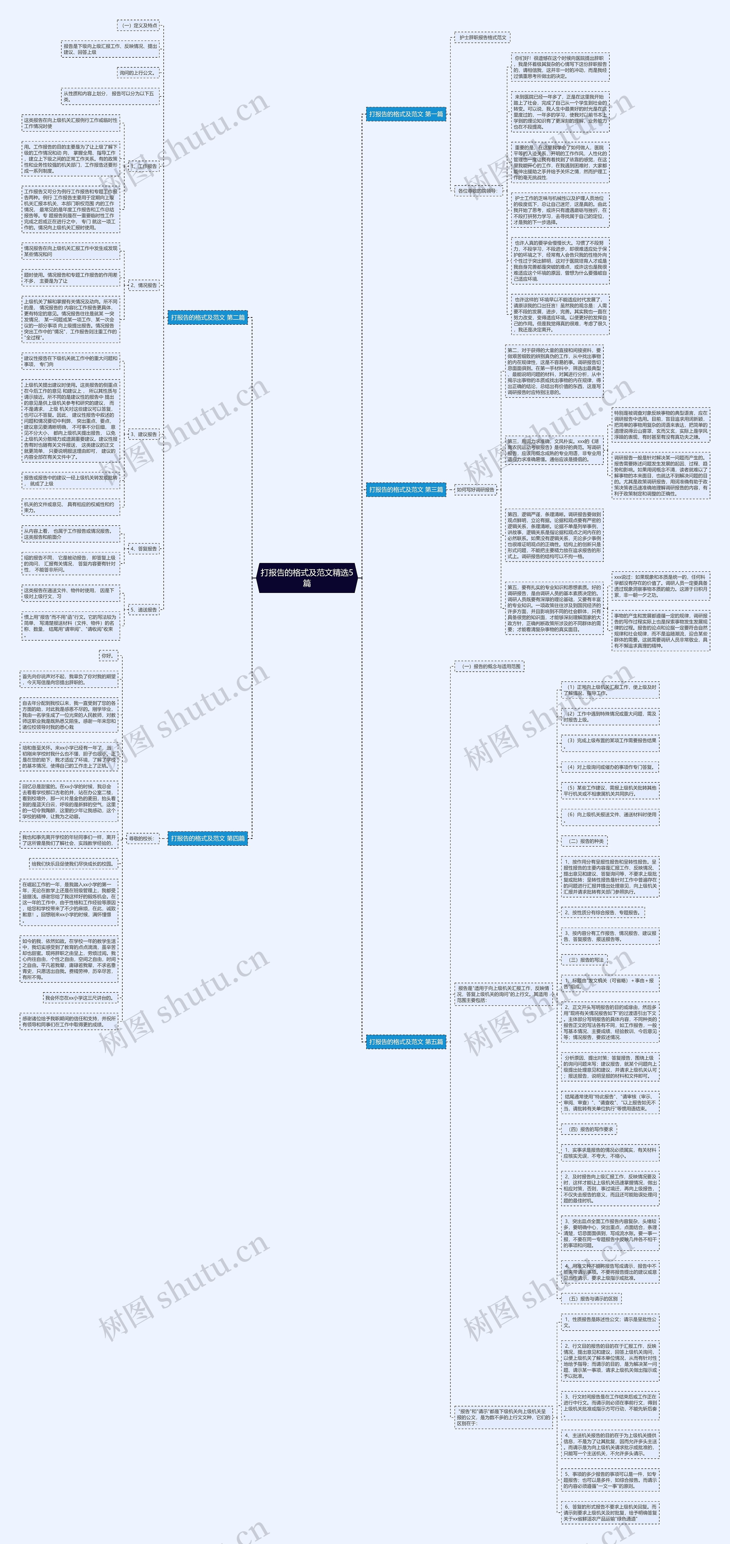 打报告的格式及范文精选5篇思维导图
