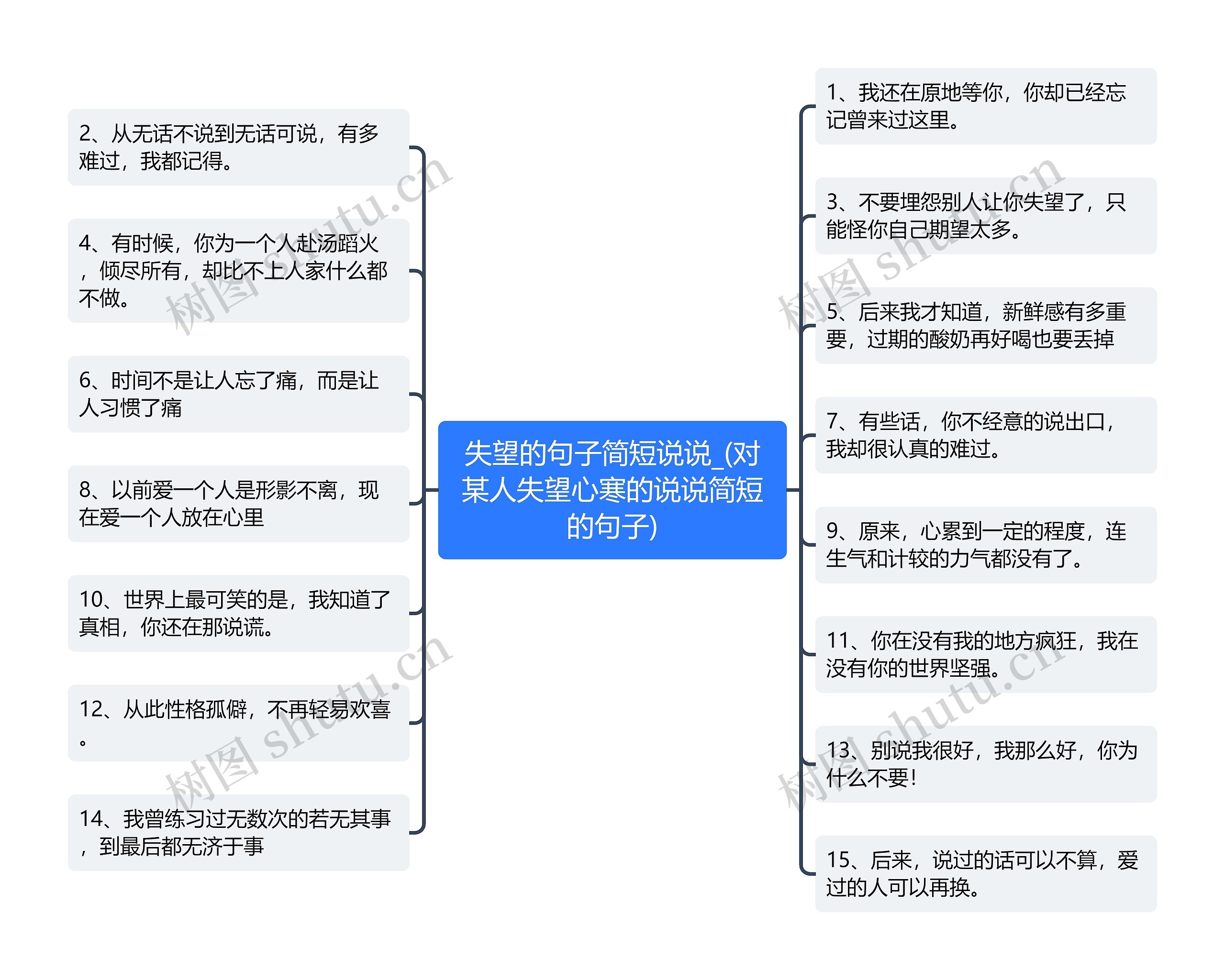 失望的句子简短说说_(对某人失望心寒的说说简短的句子)思维导图