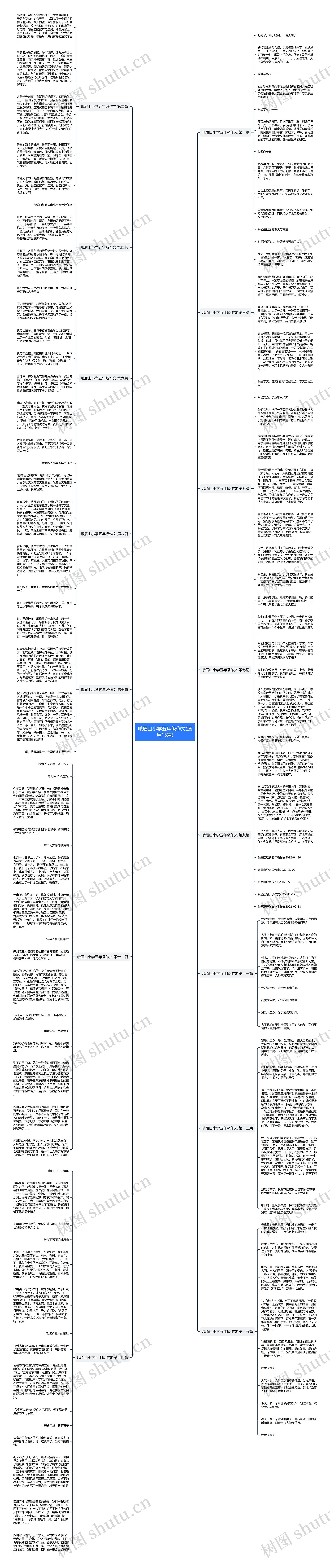 峨眉山小学五年级作文(通用15篇)思维导图