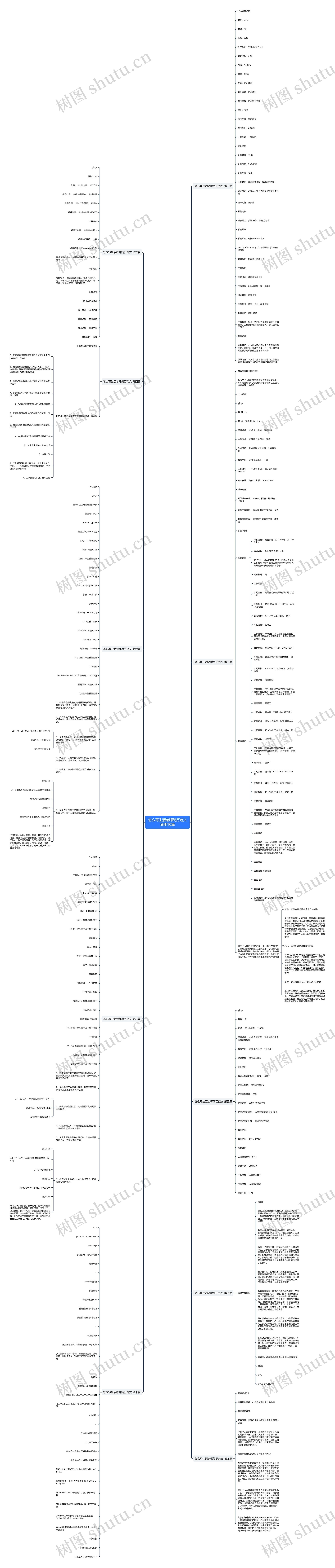 怎么写生活老师简历范文通用10篇思维导图