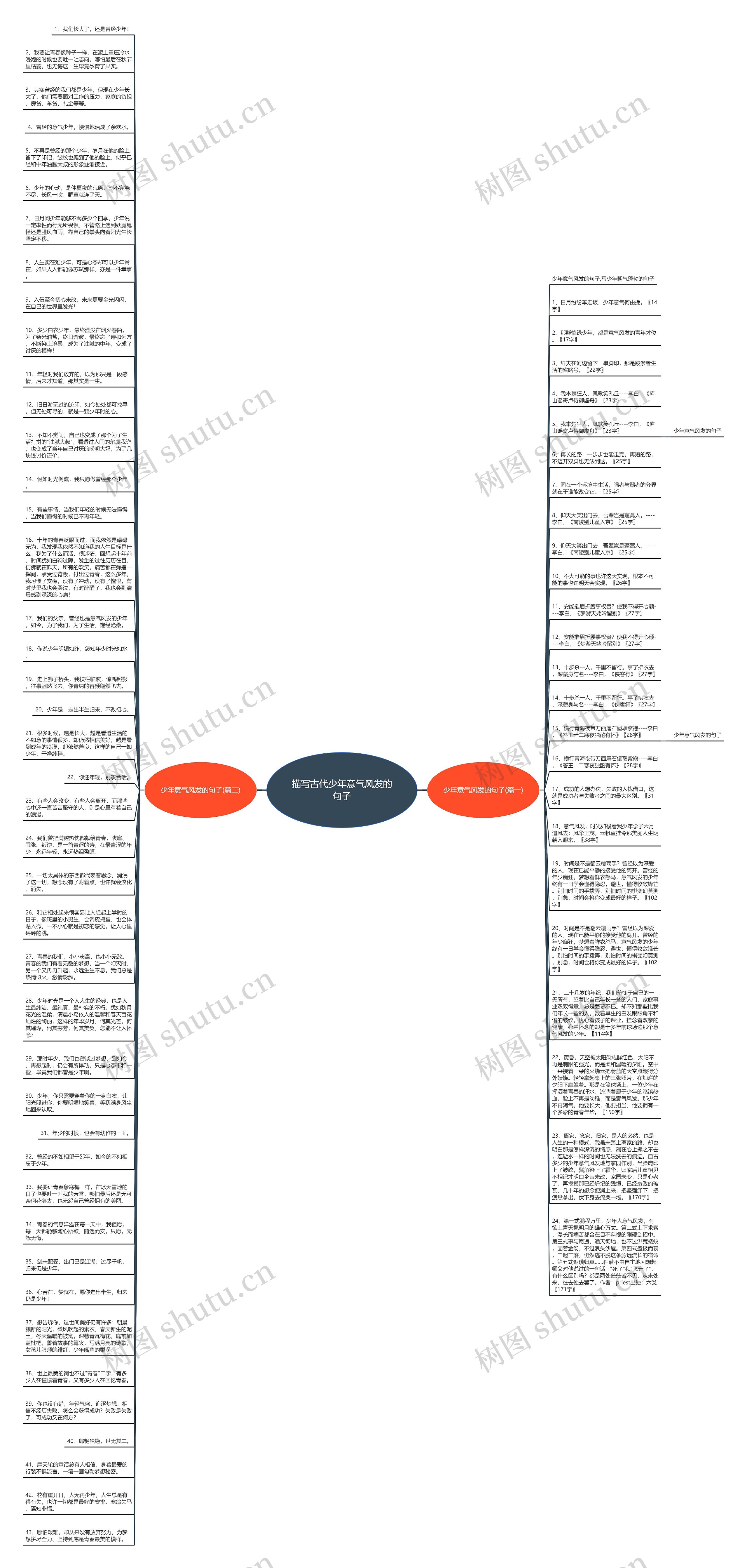 描写古代少年意气风发的句子思维导图