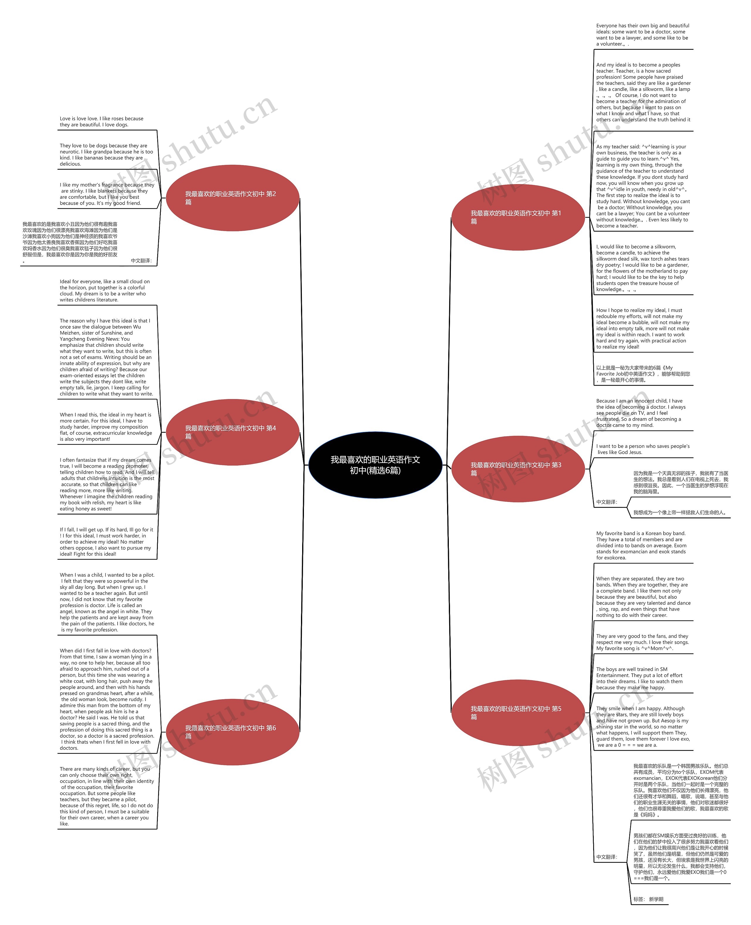 我最喜欢的职业英语作文初中(精选6篇)思维导图