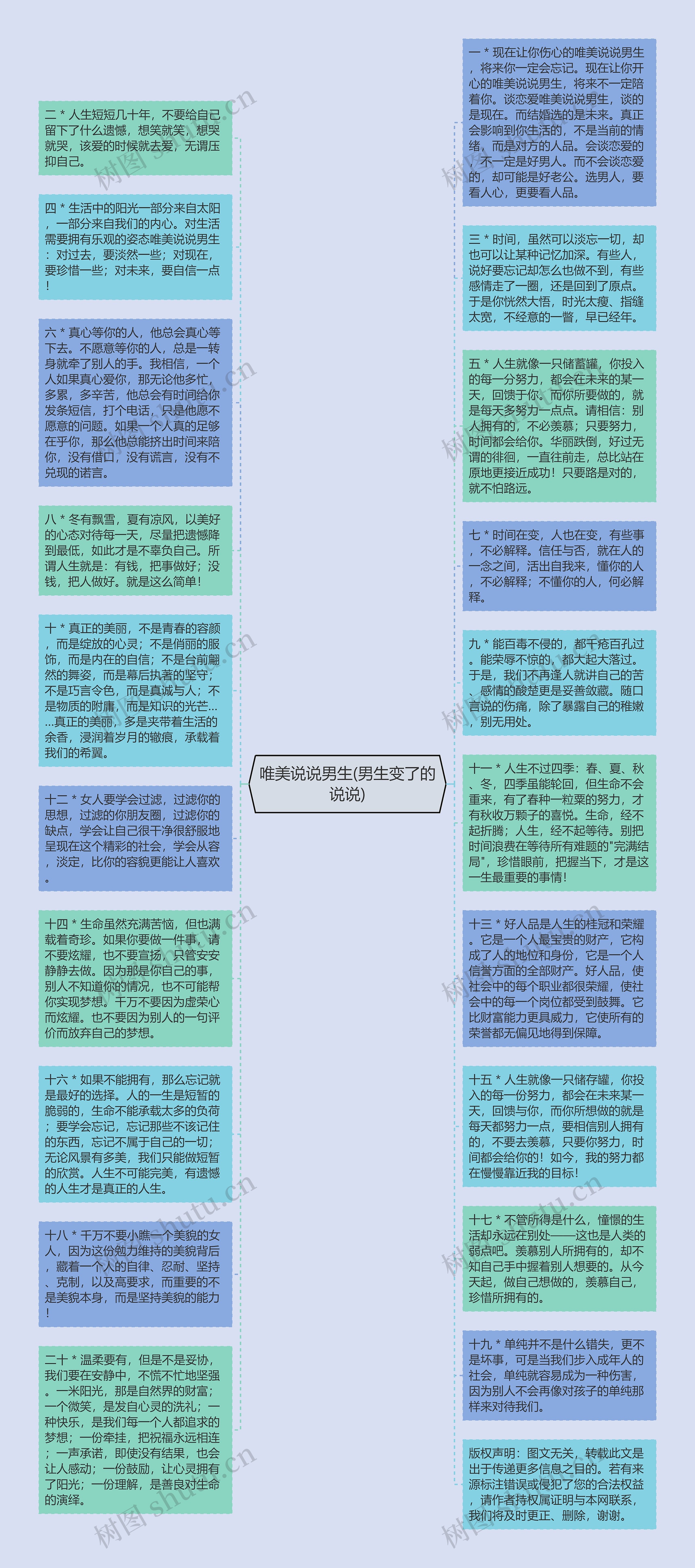 唯美说说男生(男生变了的说说)思维导图