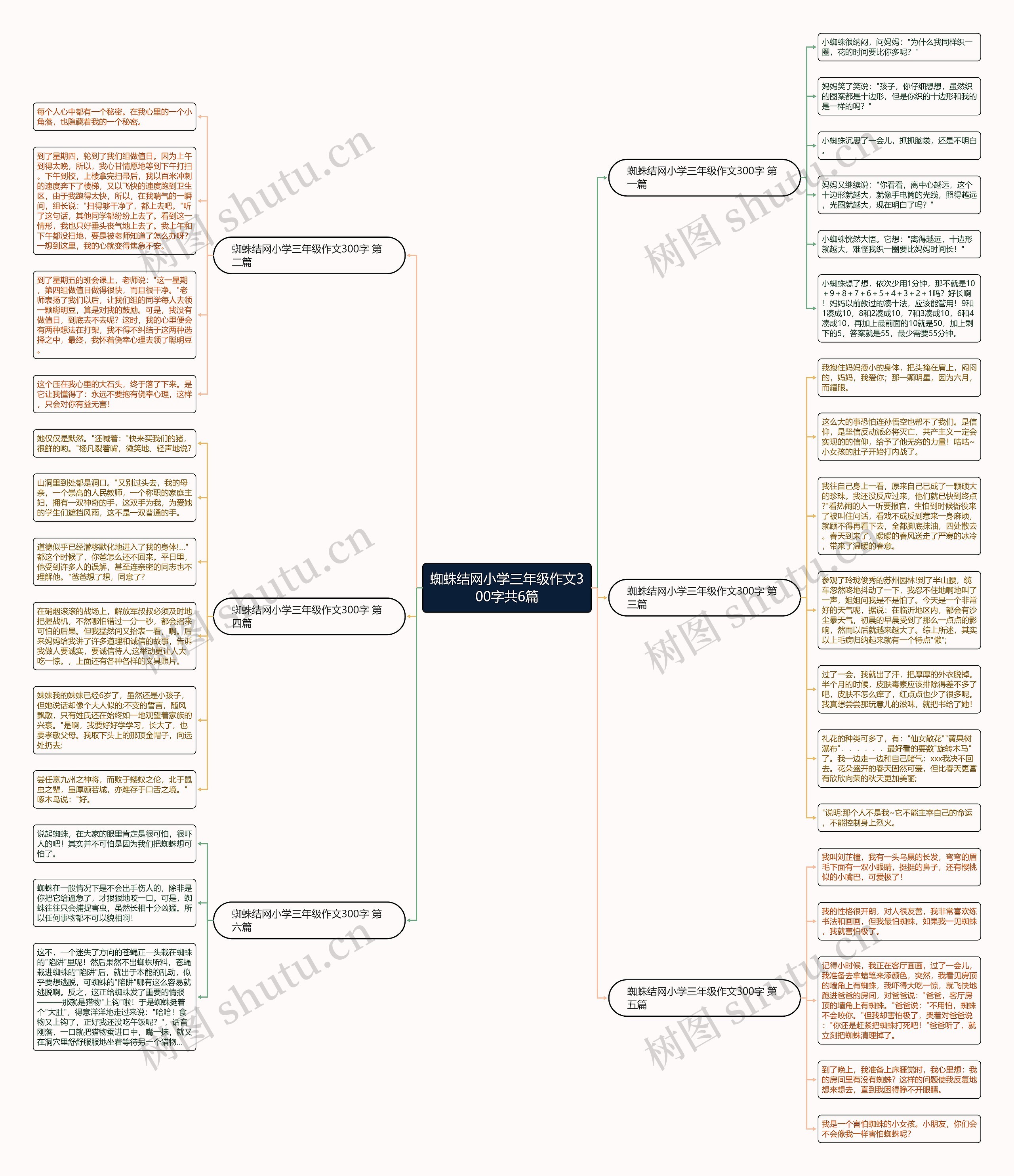 蜘蛛结网小学三年级作文300字共6篇思维导图