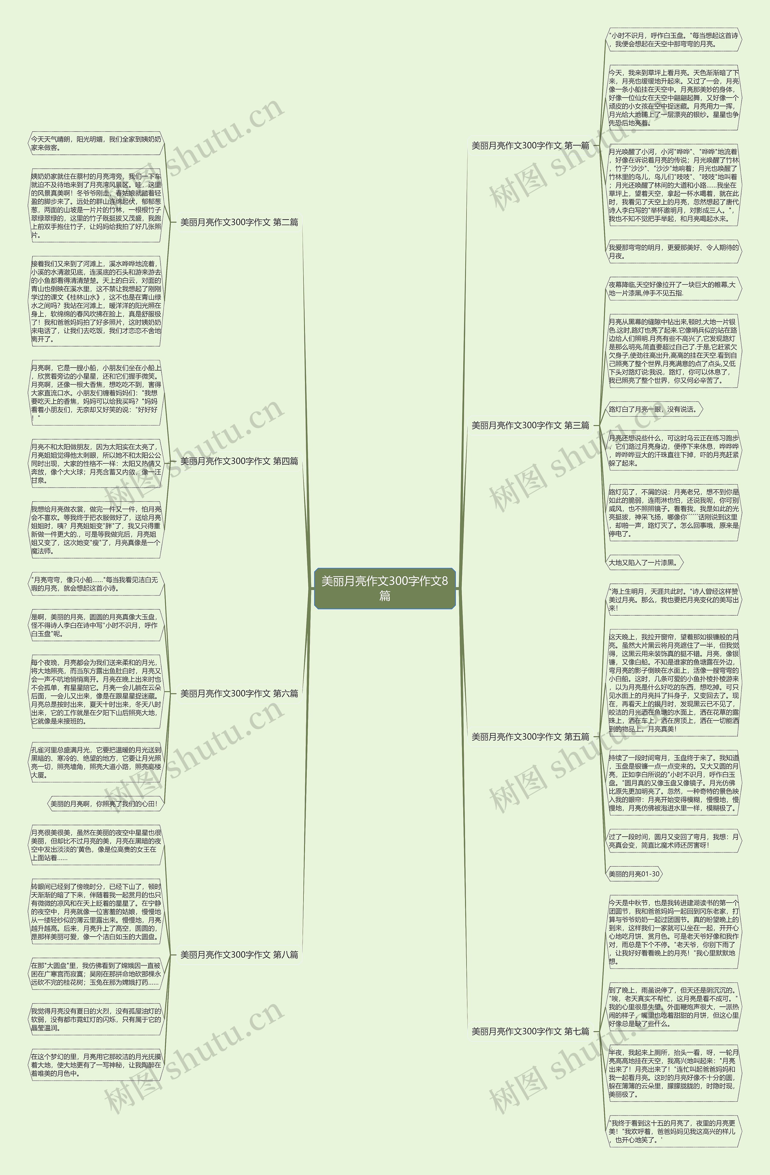 美丽月亮作文300字作文8篇思维导图