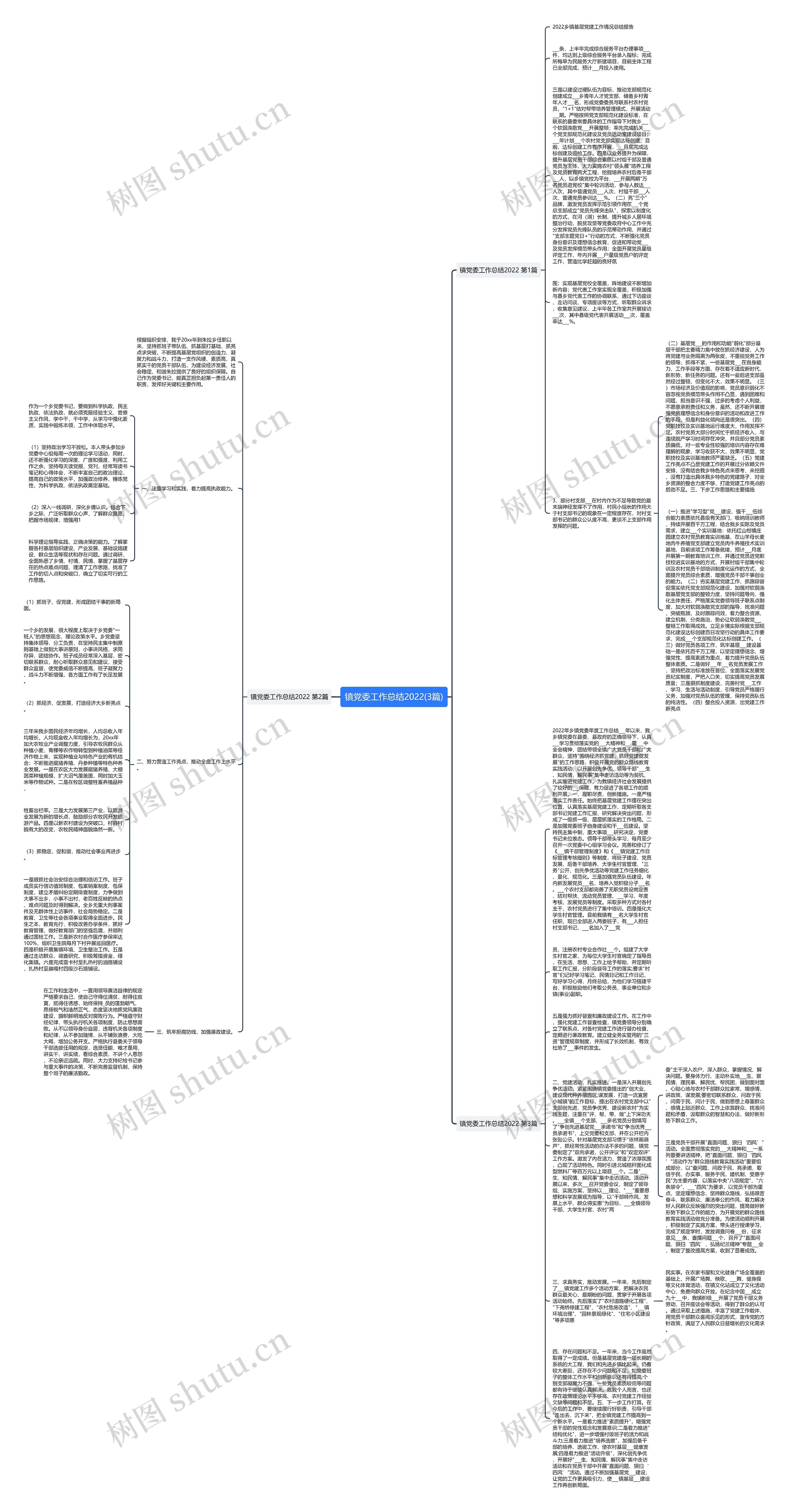 镇党委工作总结2022(3篇)思维导图