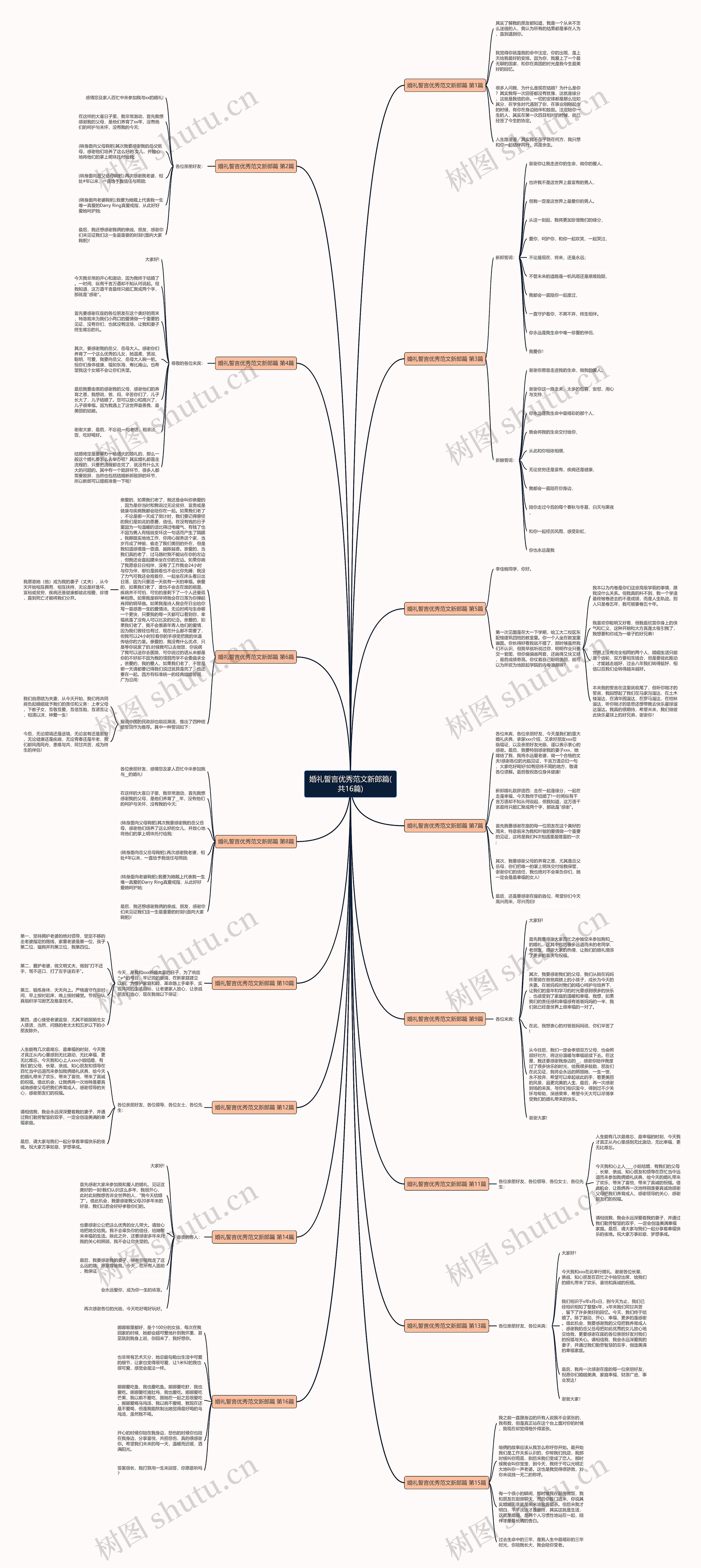 婚礼誓言优秀范文新郎篇(共16篇)思维导图