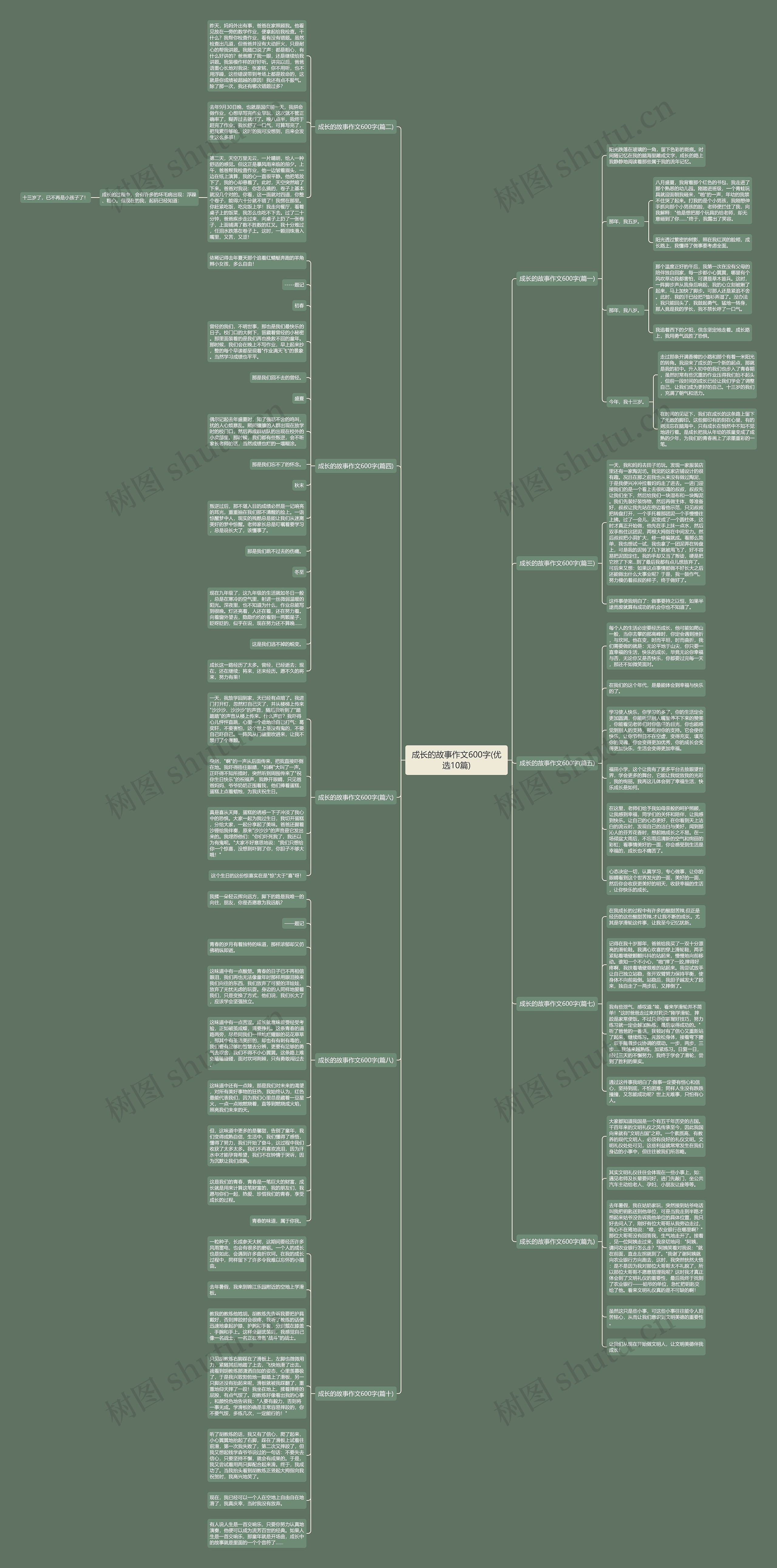 成长的故事作文600字(优选10篇)思维导图