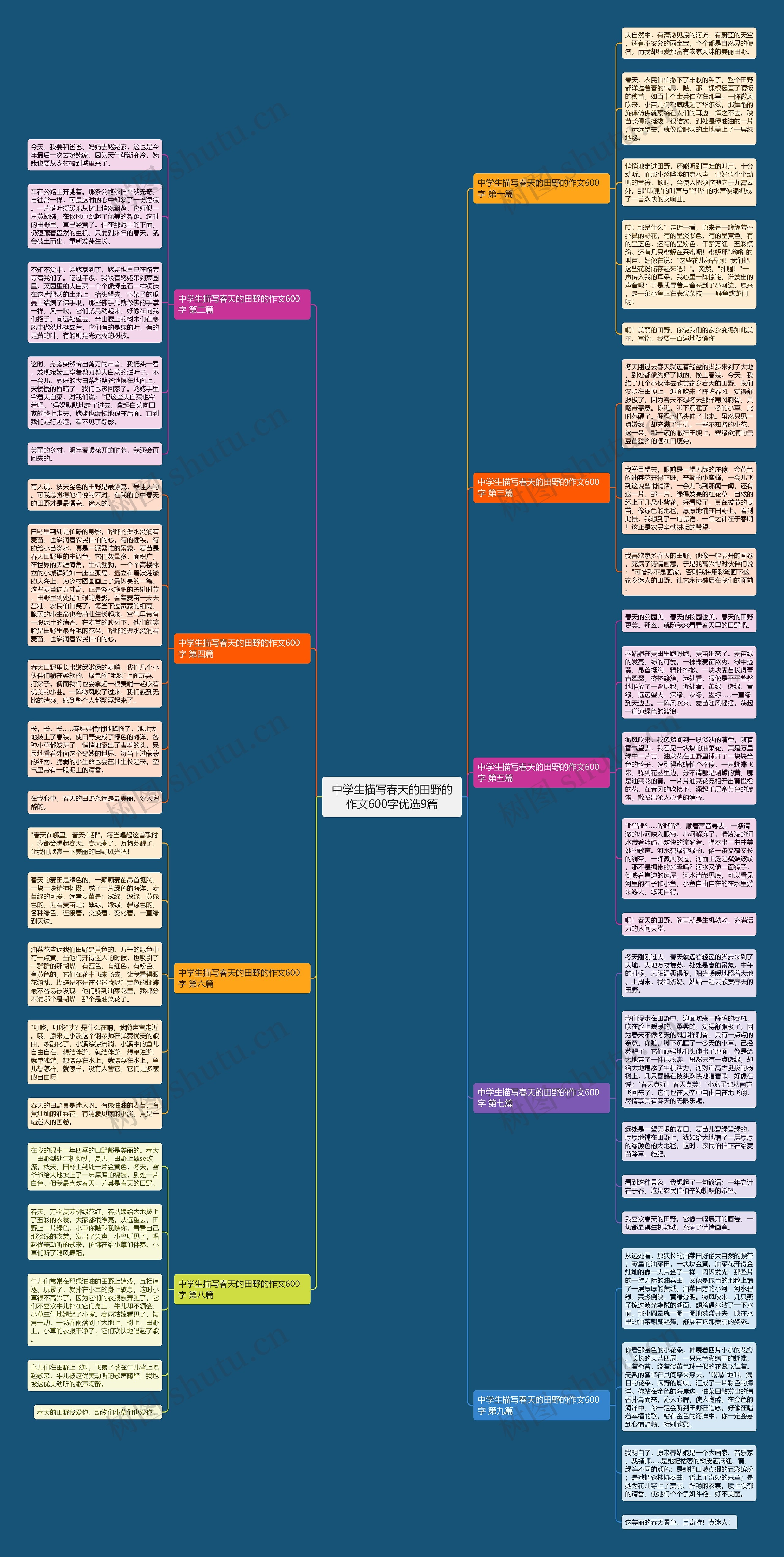 中学生描写春天的田野的作文600字优选9篇思维导图