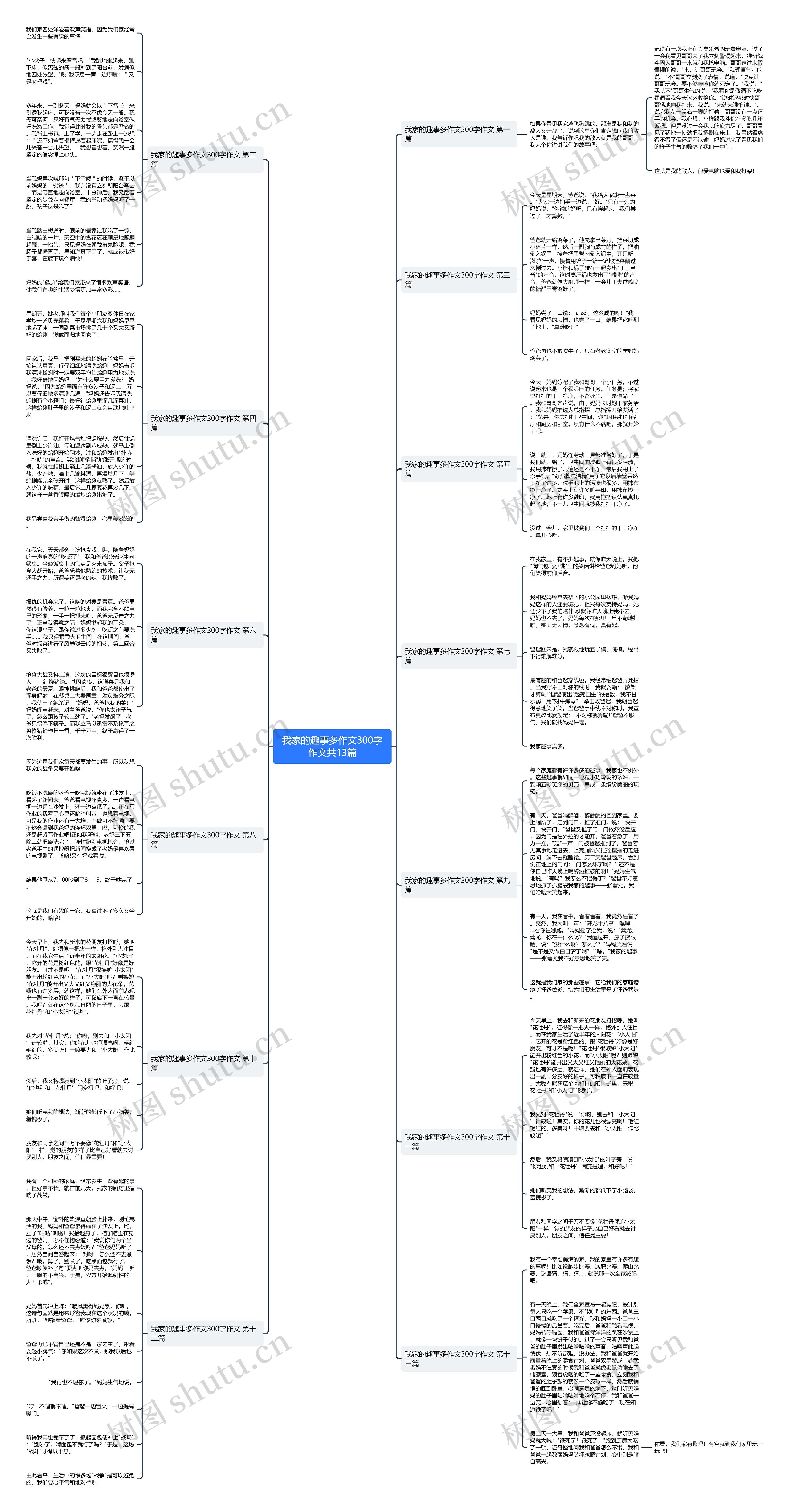 我家的趣事多作文300字作文共13篇思维导图