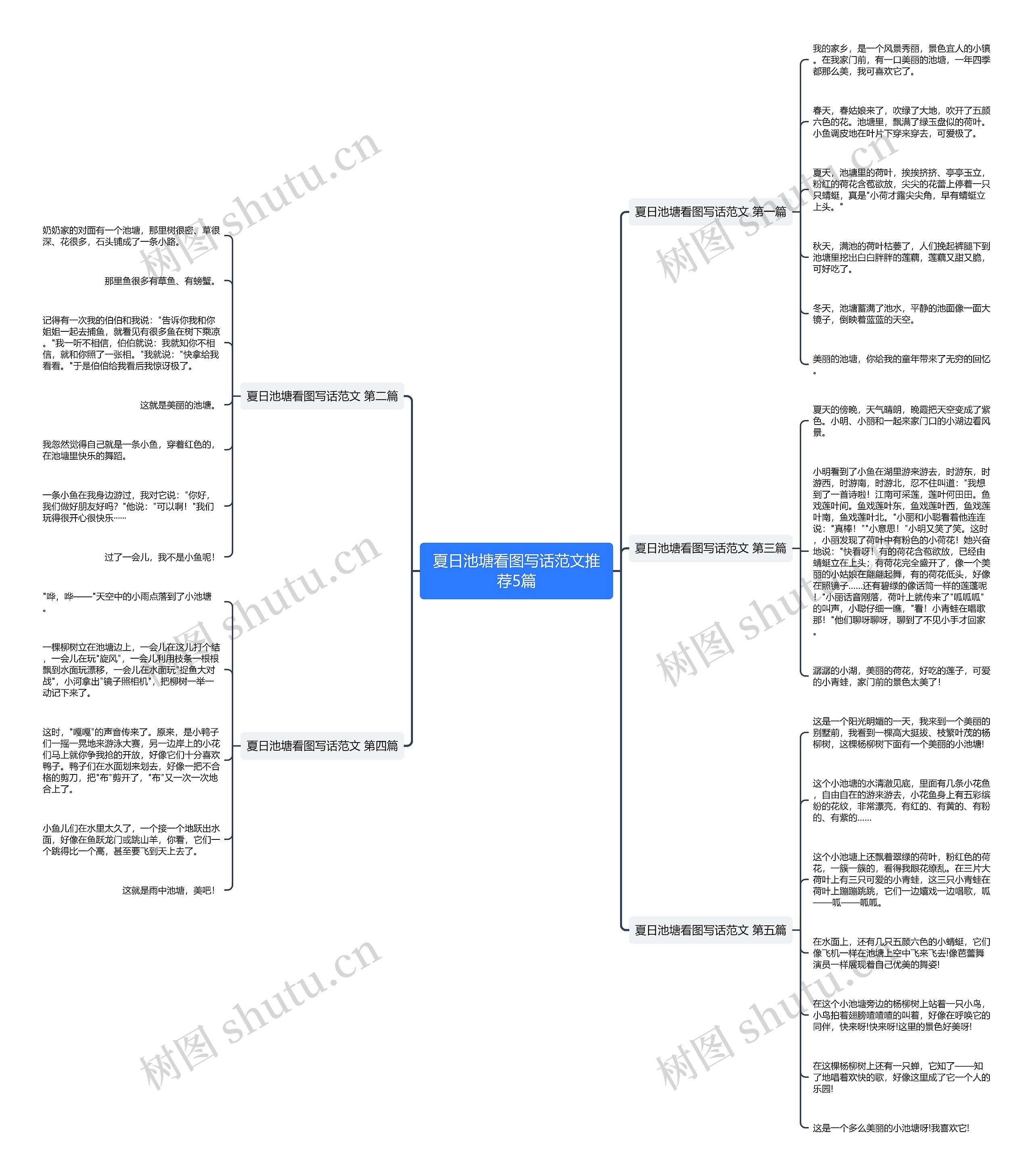夏日池塘看图写话范文推荐5篇思维导图