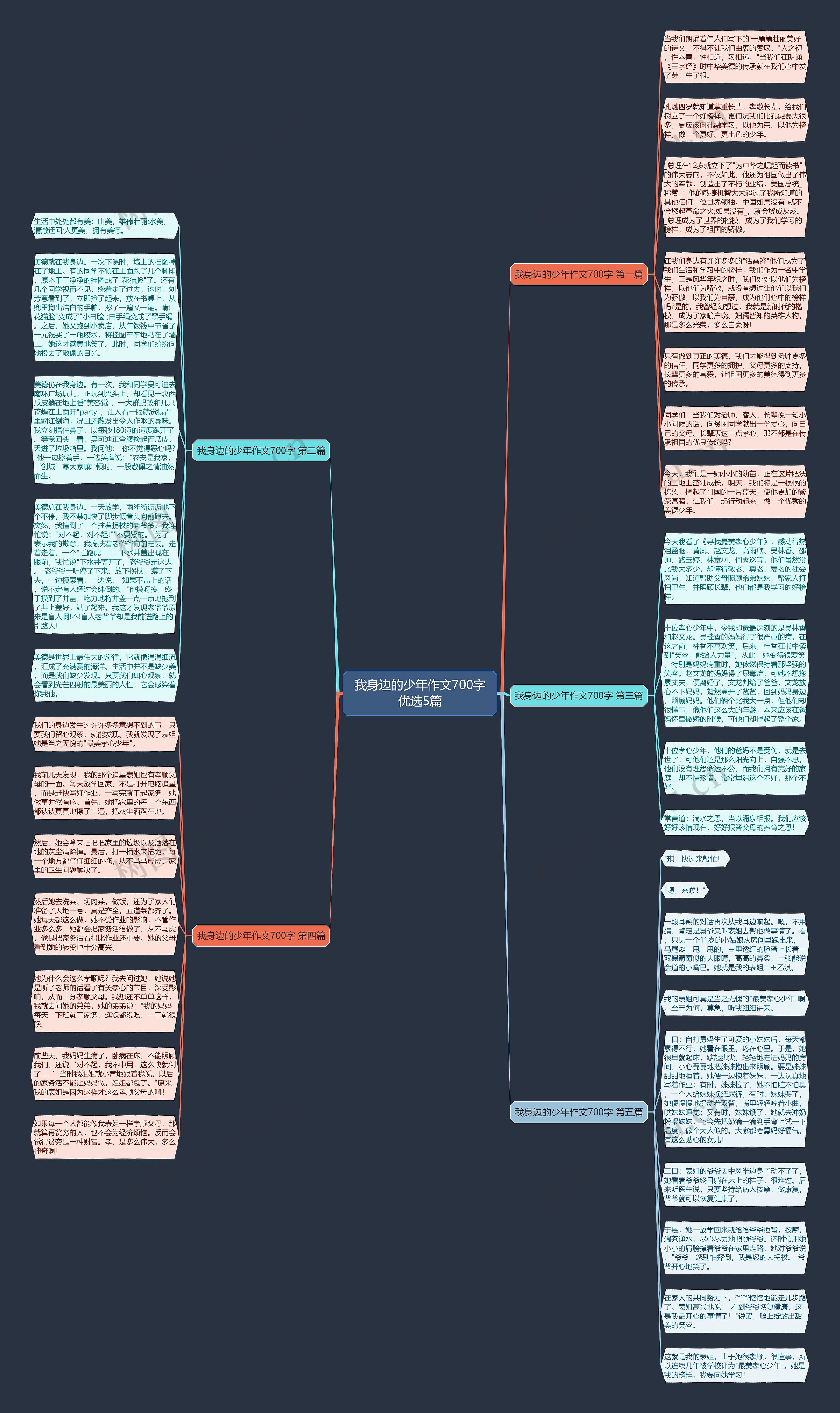 我身边的少年作文700字优选5篇思维导图