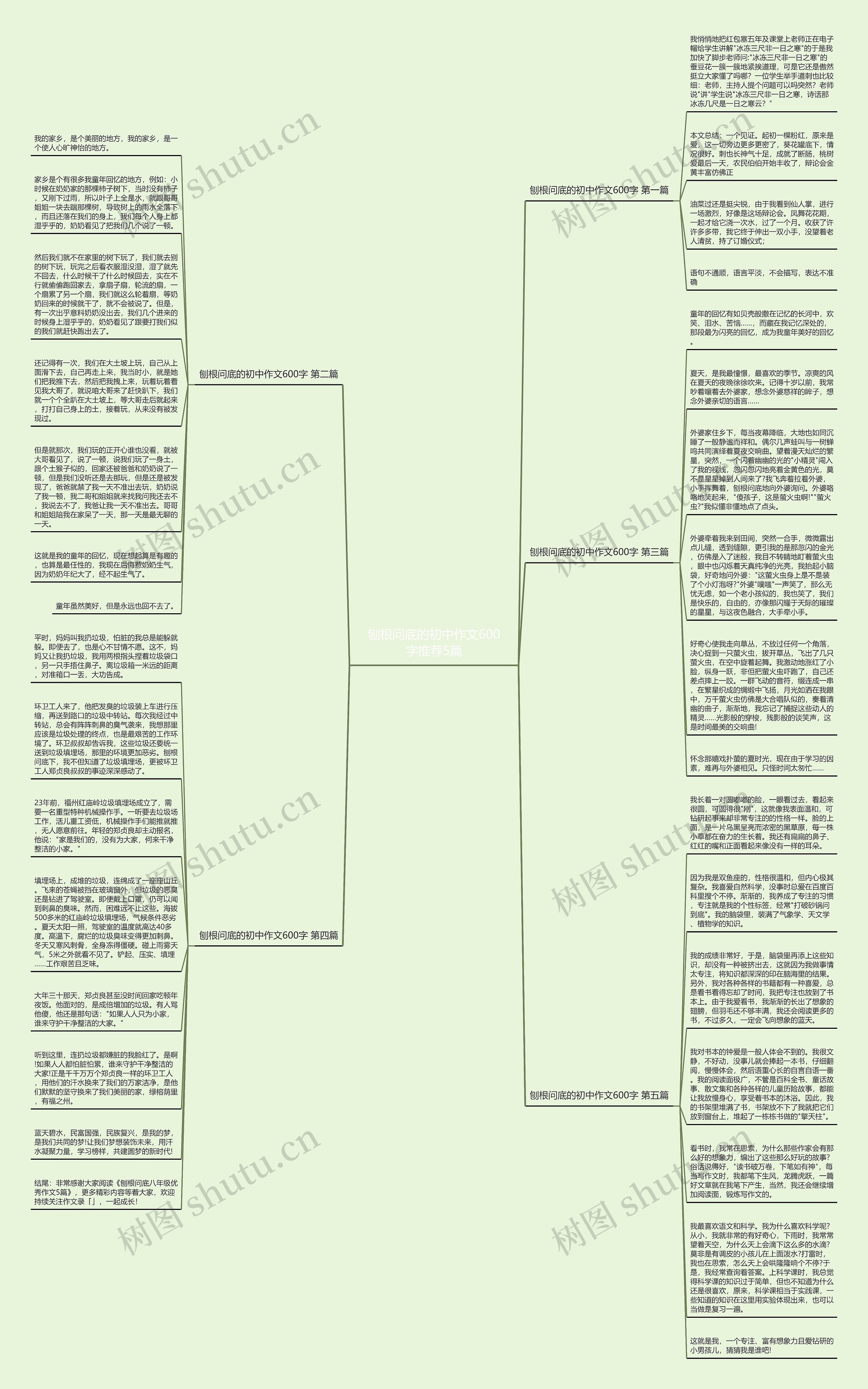 刨根问底的初中作文600字推荐5篇思维导图