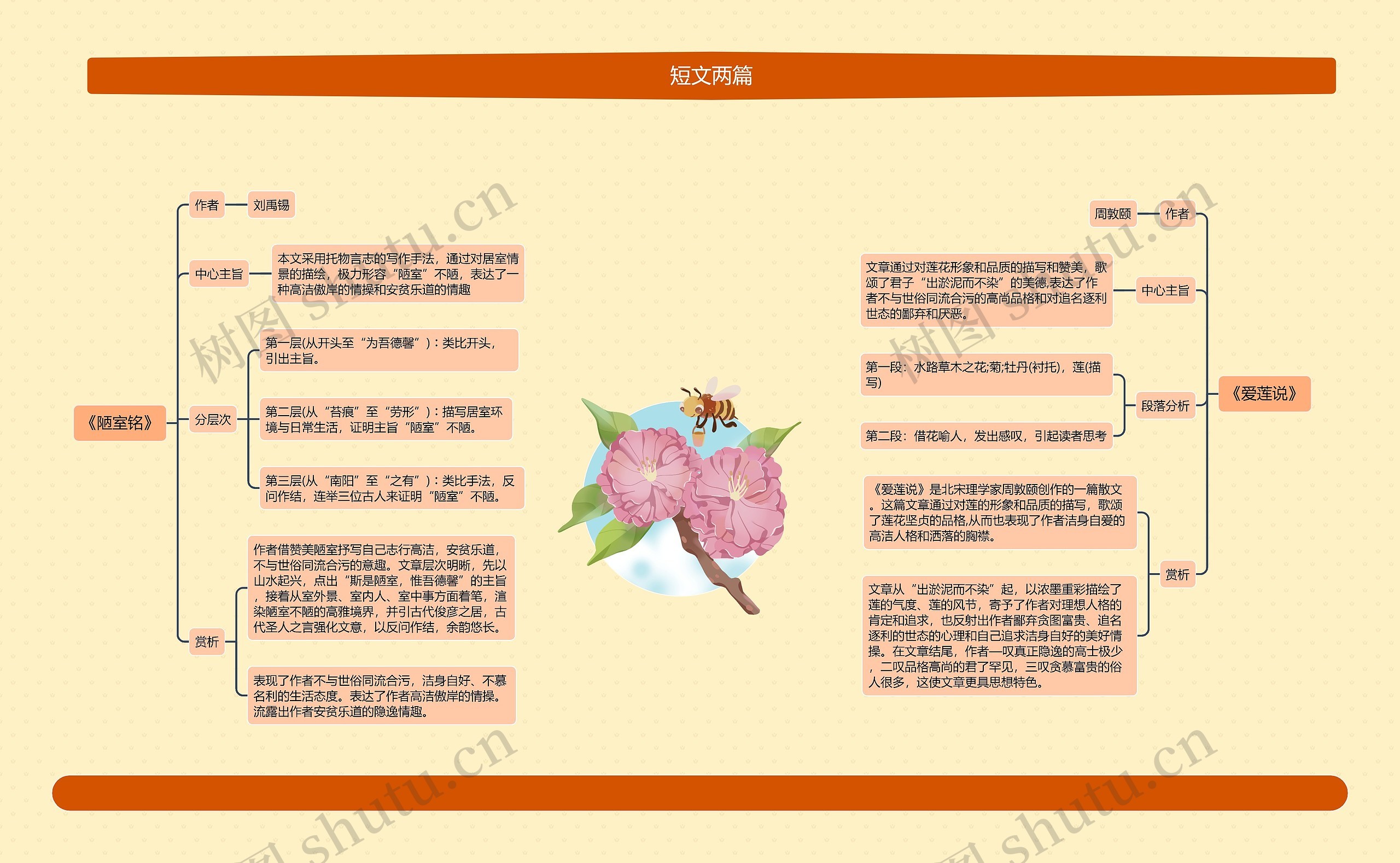 短文两篇思维导图高清图 短文两篇思维导图