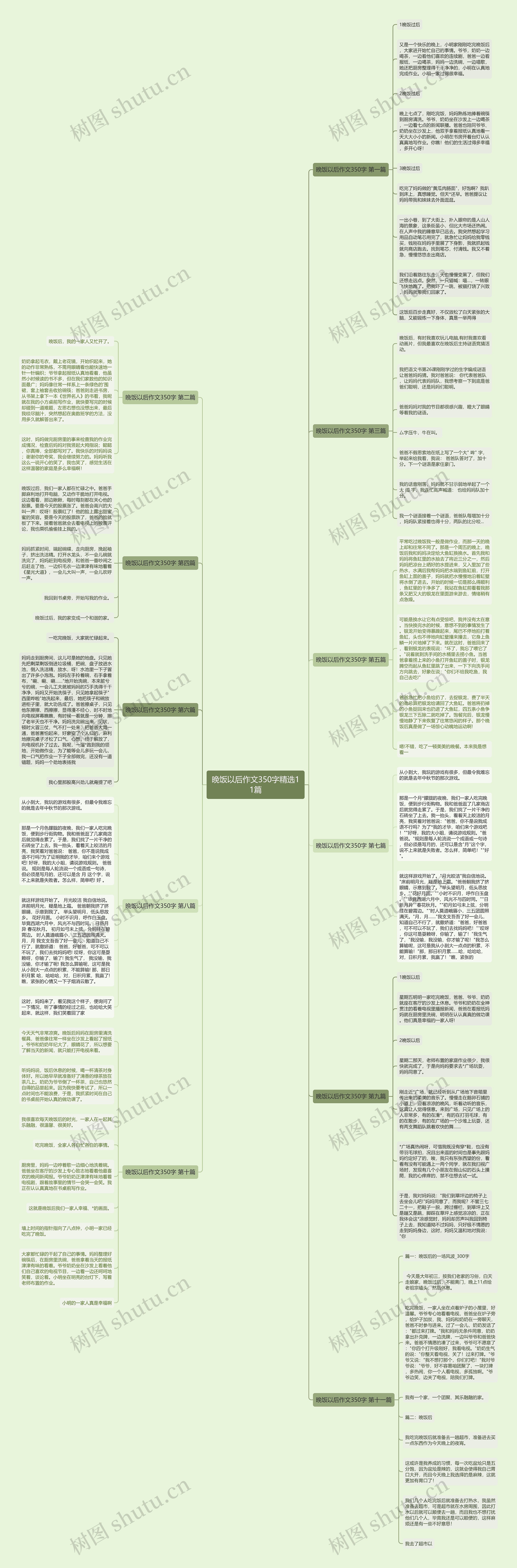晚饭以后作文350字精选11篇思维导图