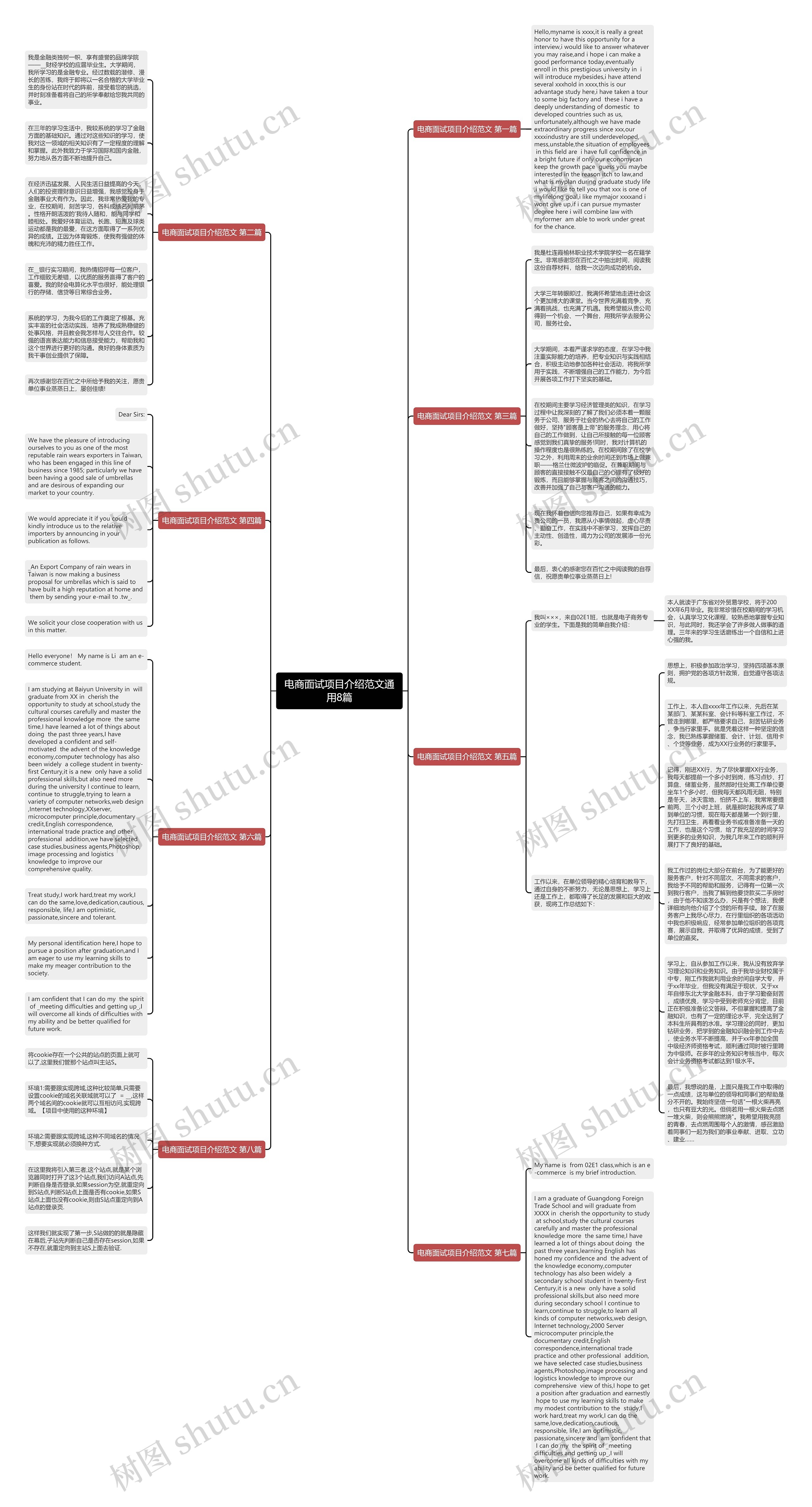 电商面试项目介绍范文通用8篇思维导图