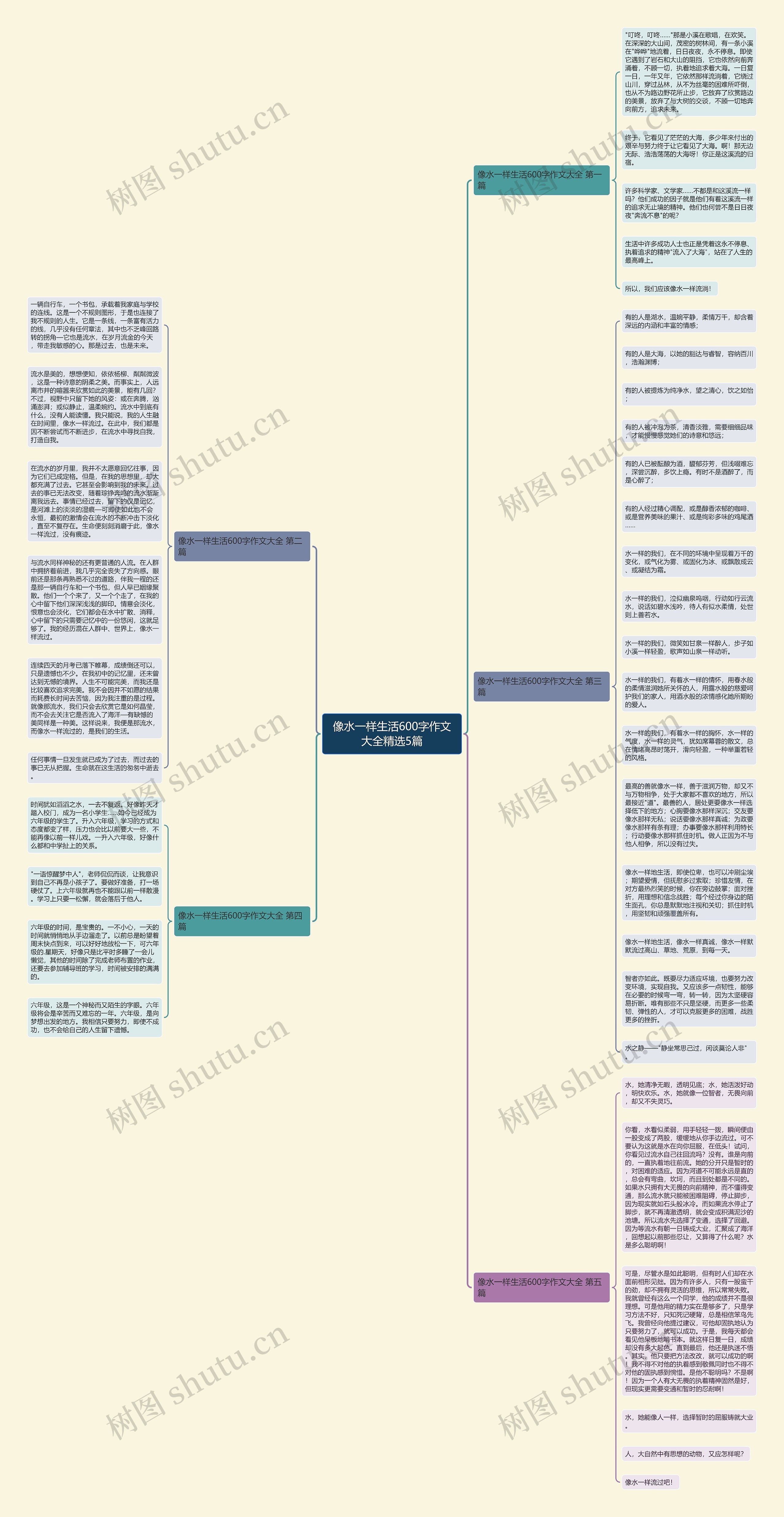 像水一样生活600字作文大全精选5篇思维导图