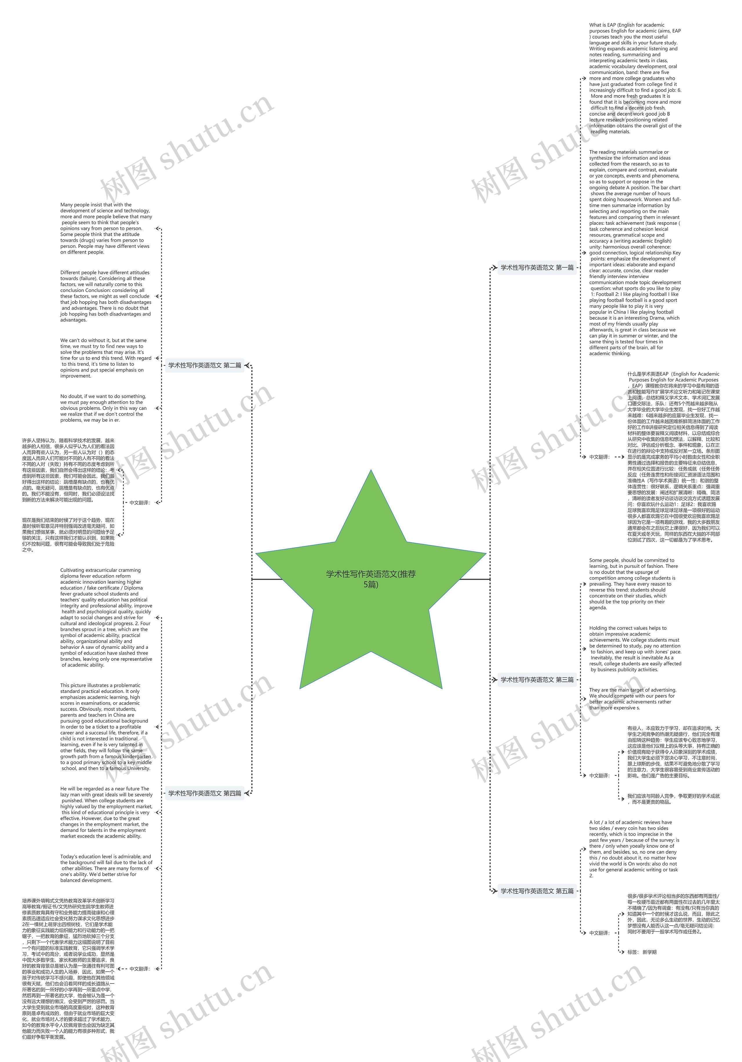 学术性写作英语范文(推荐5篇)思维导图