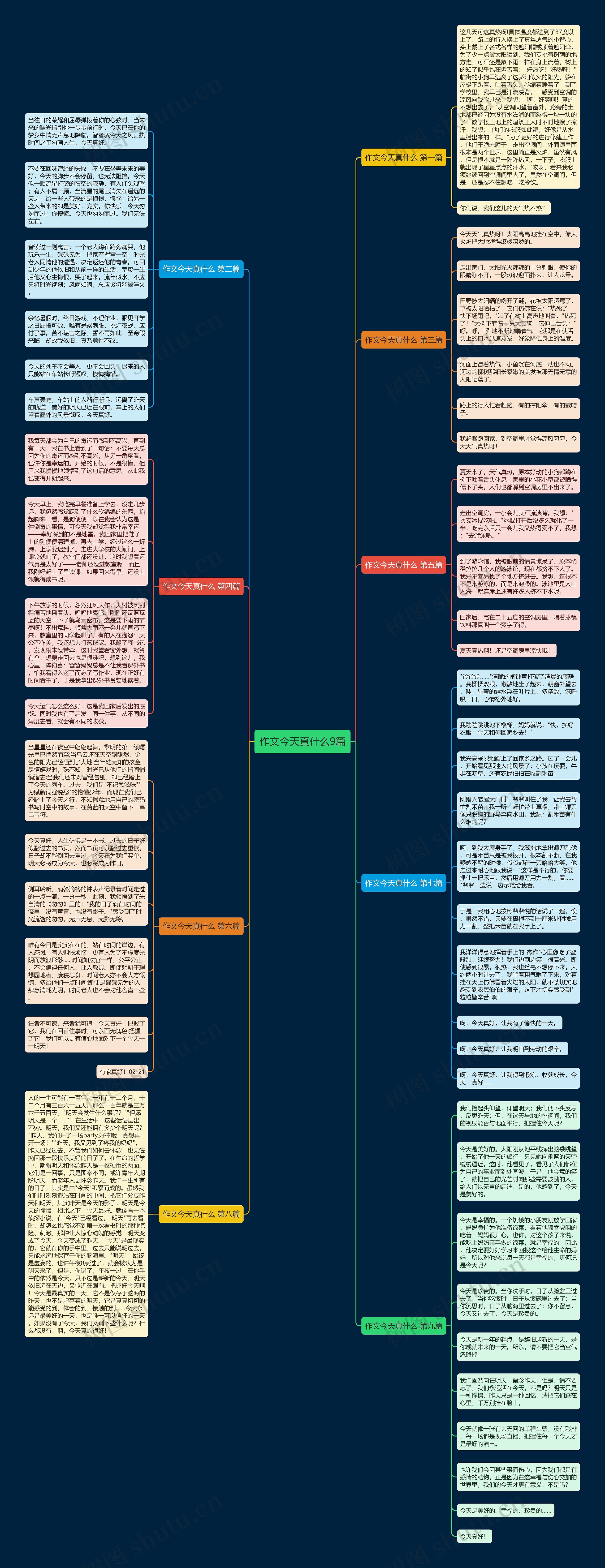 作文今天真什么9篇思维导图