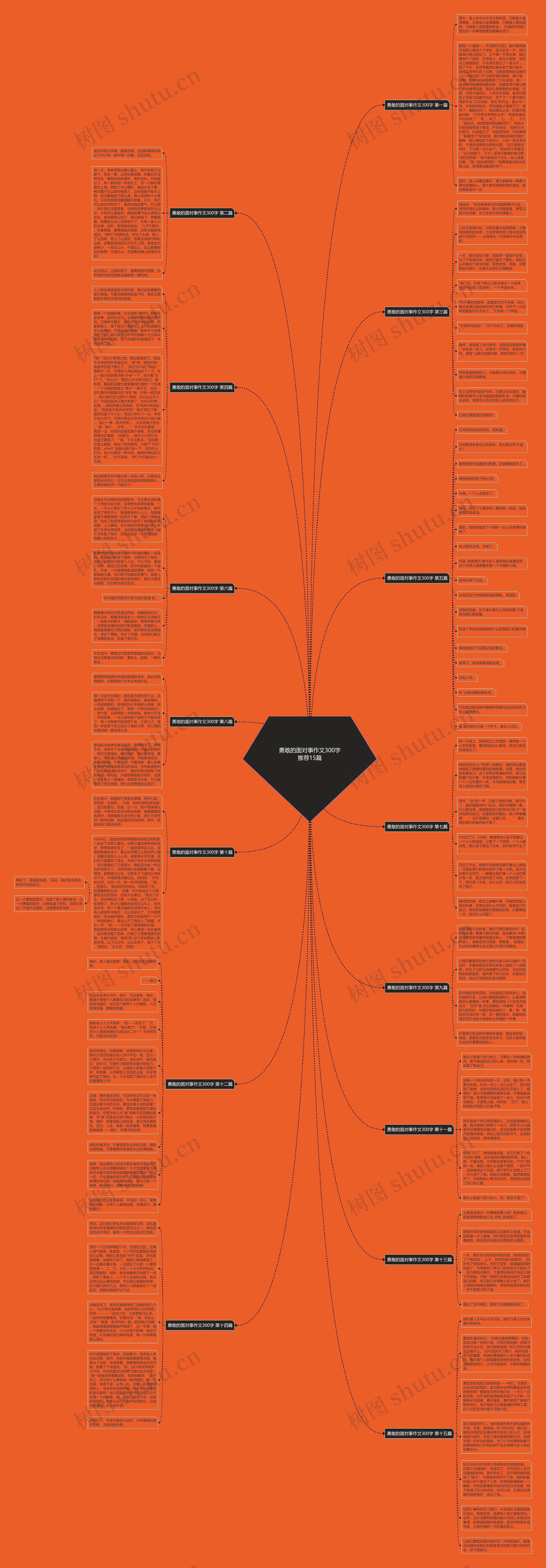 勇敢的面对事作文300字推荐15篇思维导图