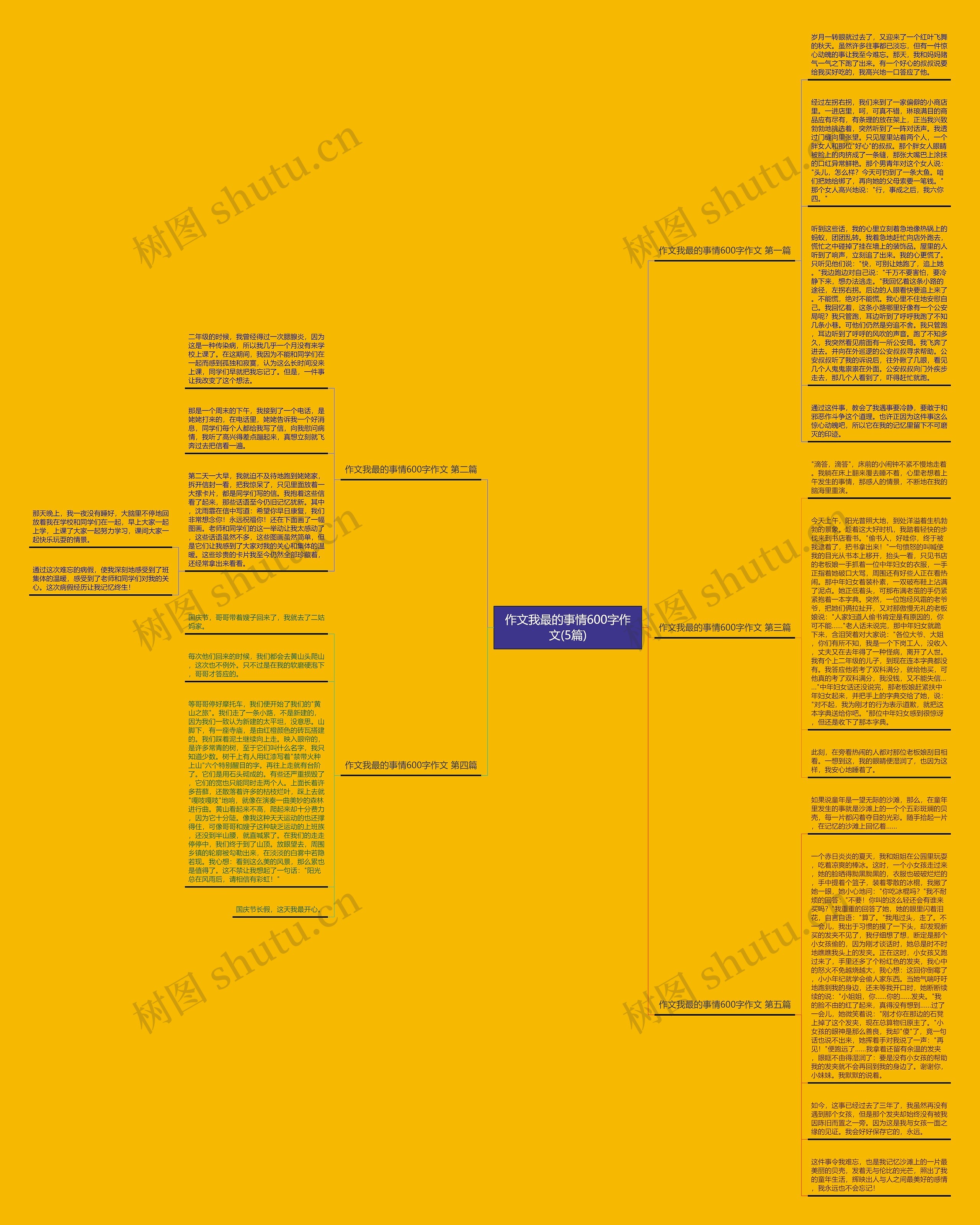 作文我最的事情600字作文(5篇)思维导图