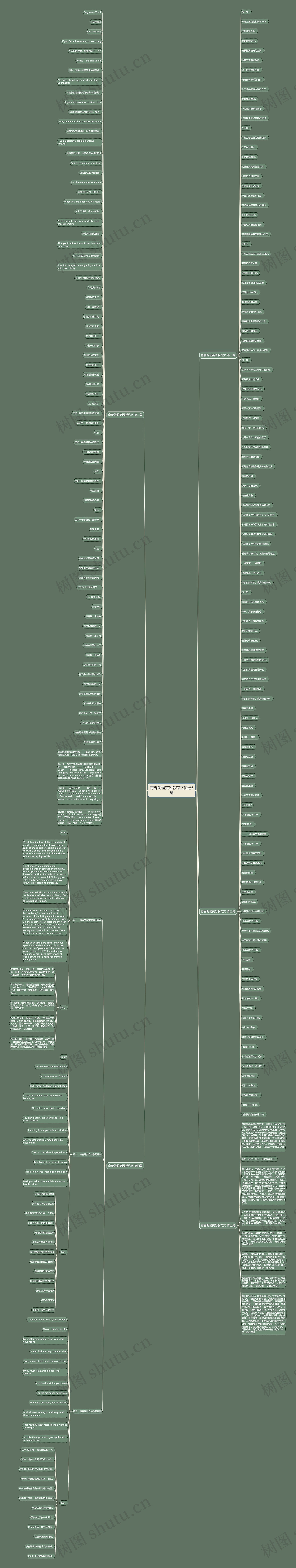 青春朗诵英语版范文优选5篇思维导图高清图 青春朗诵英语版范文优选5篇思维导图