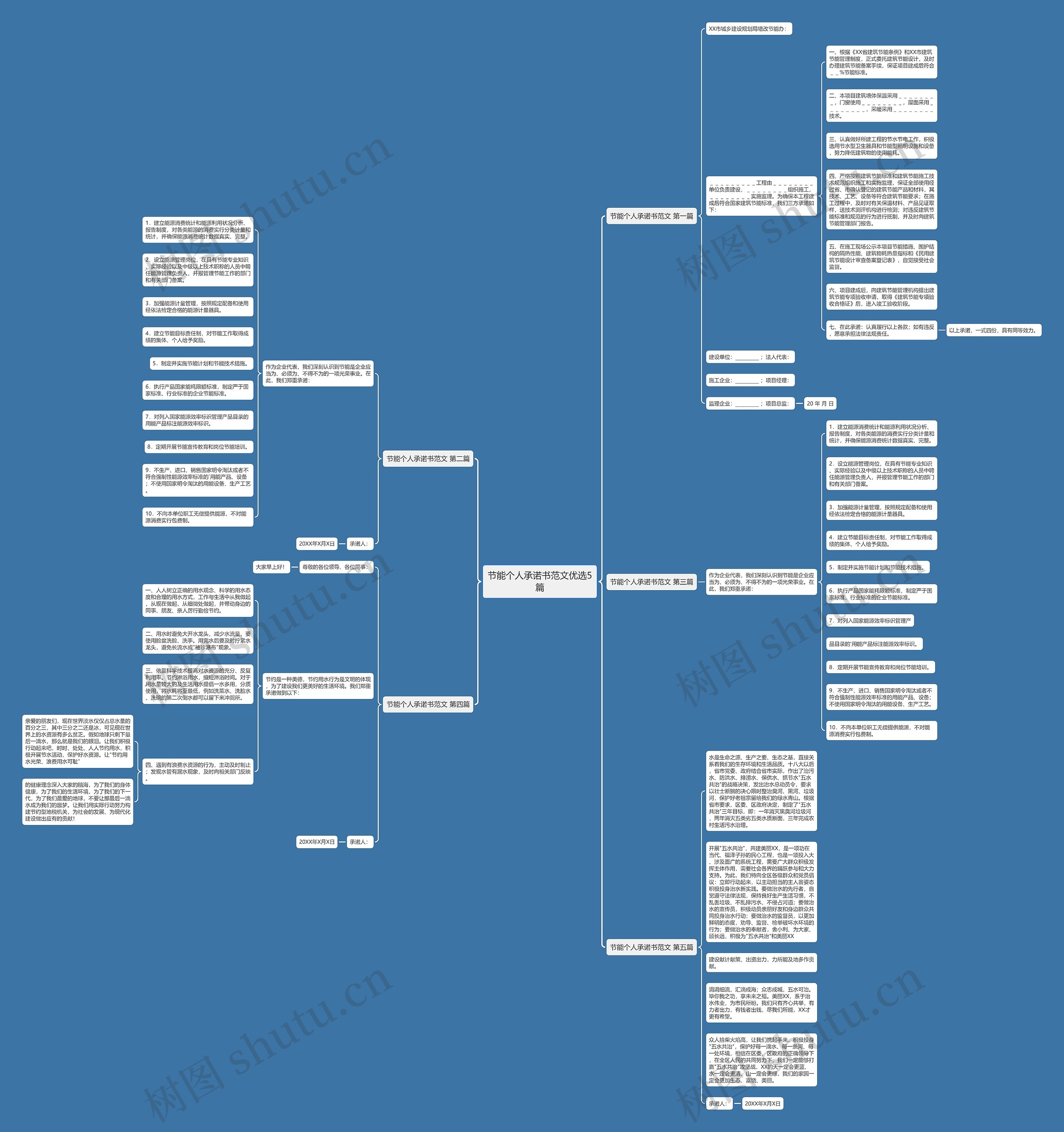 节能个人承诺书范文优选5篇思维导图
