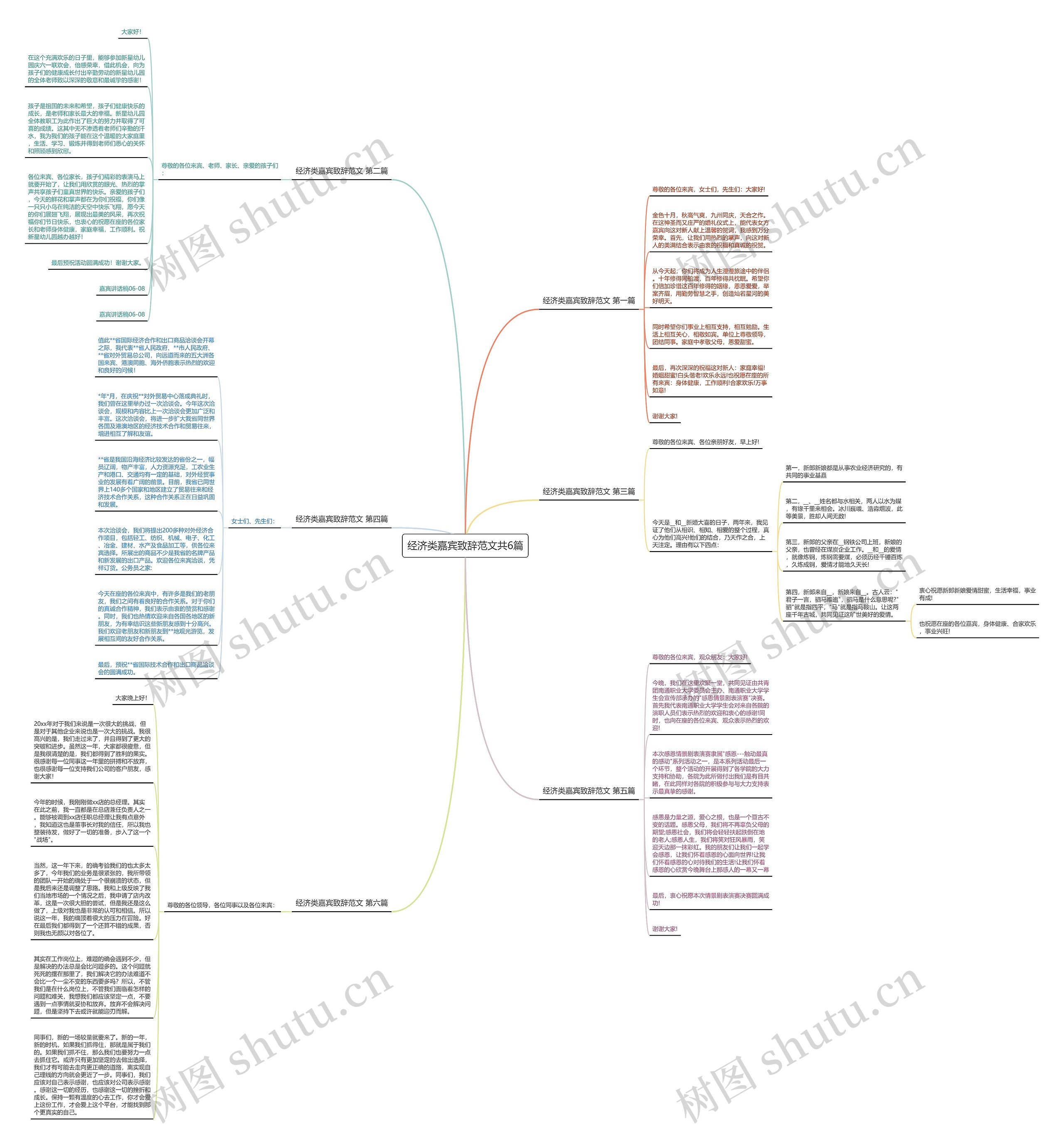 经济类嘉宾致辞范文共6篇思维导图