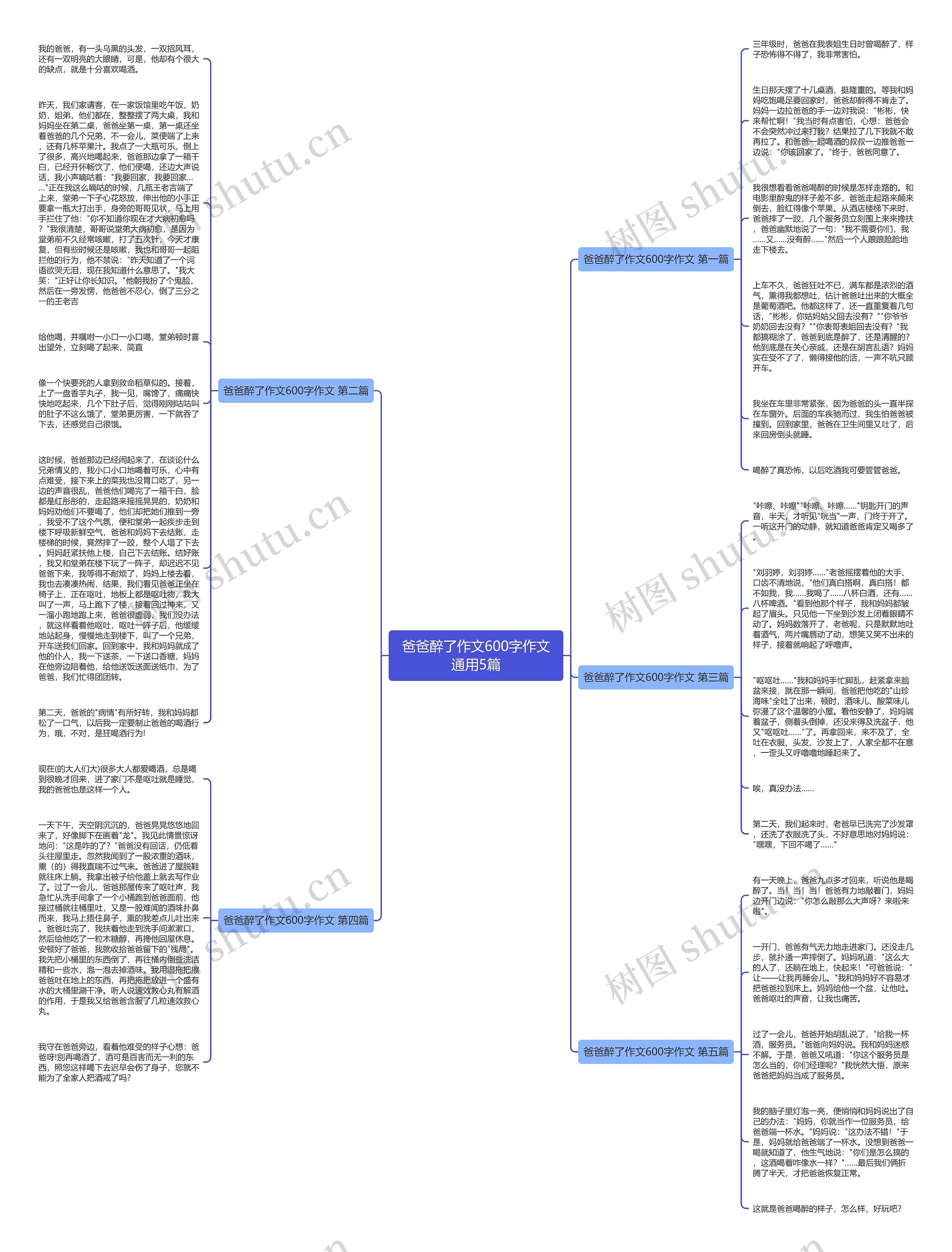 爸爸醉了作文600字作文通用5篇思维导图