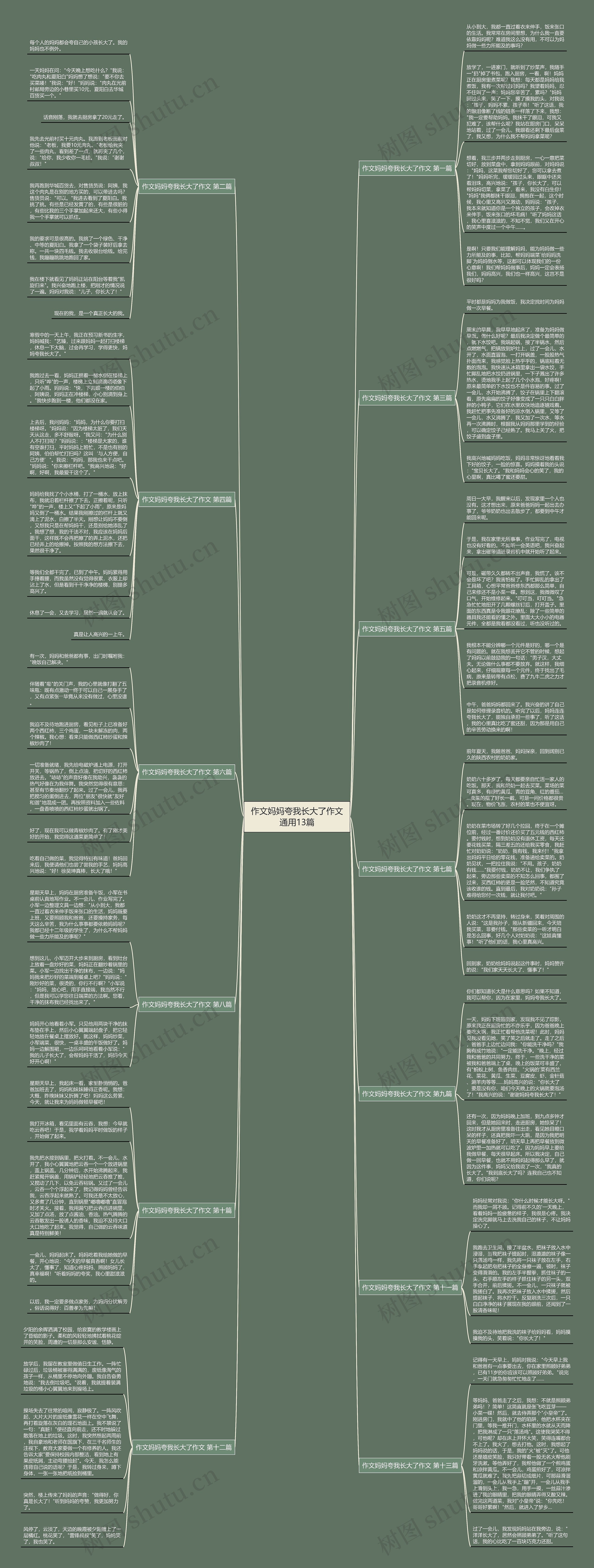 作文妈妈夸我长大了作文通用13篇思维导图