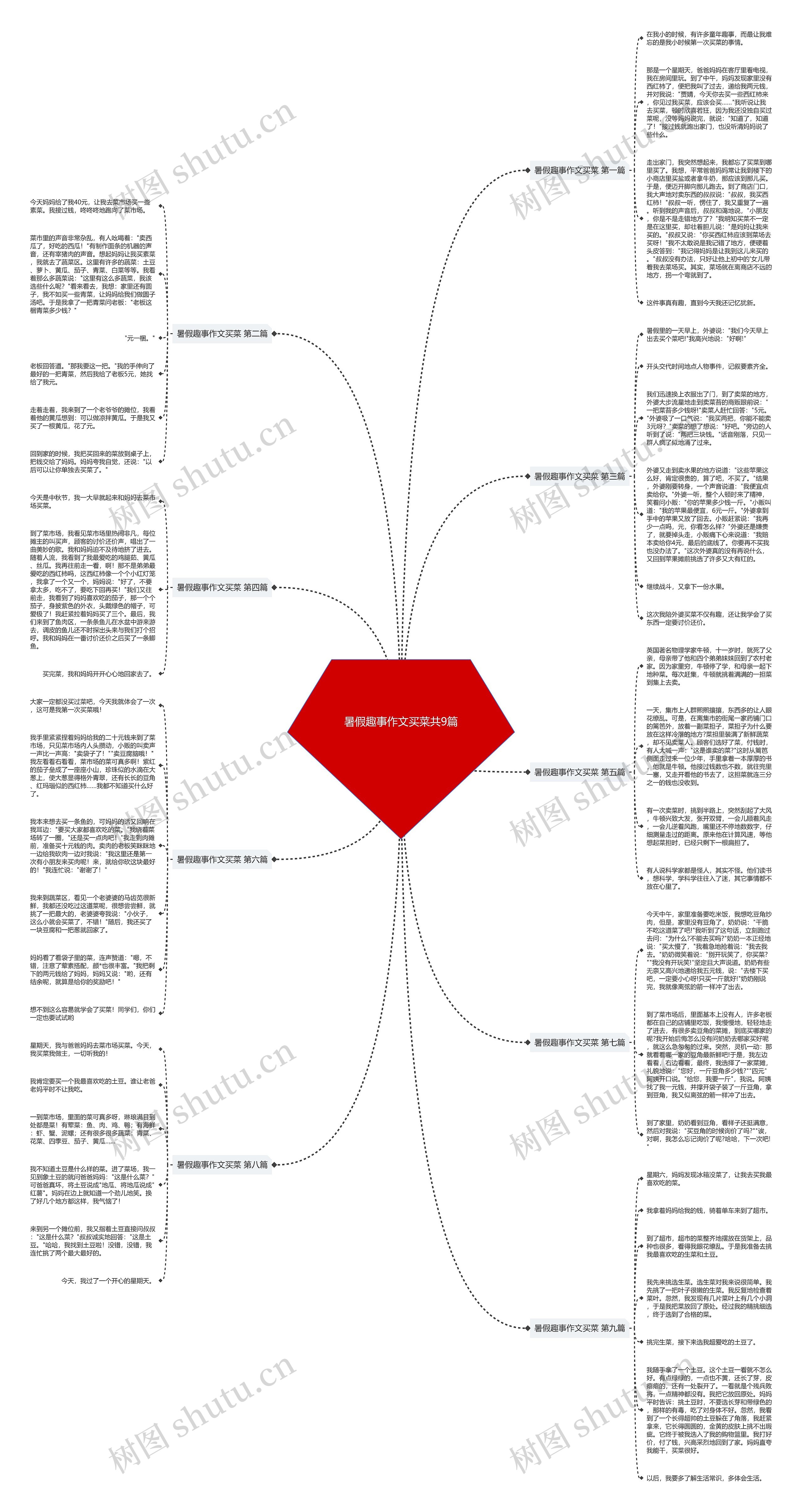 暑假趣事作文买菜共9篇思维导图