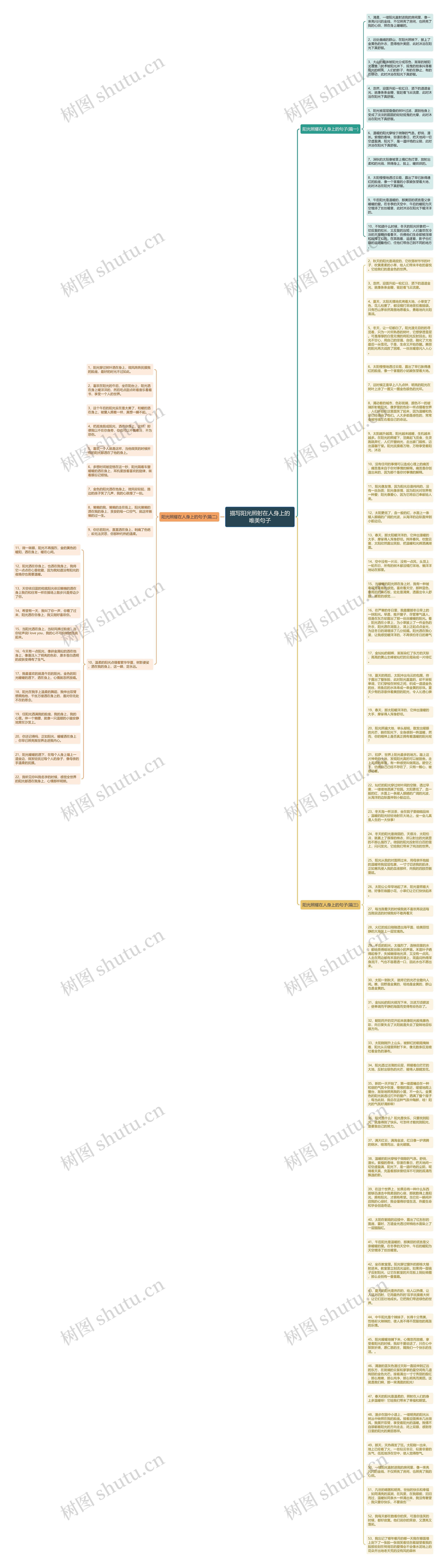 描写阳光照射在人身上的唯美句子思维导图