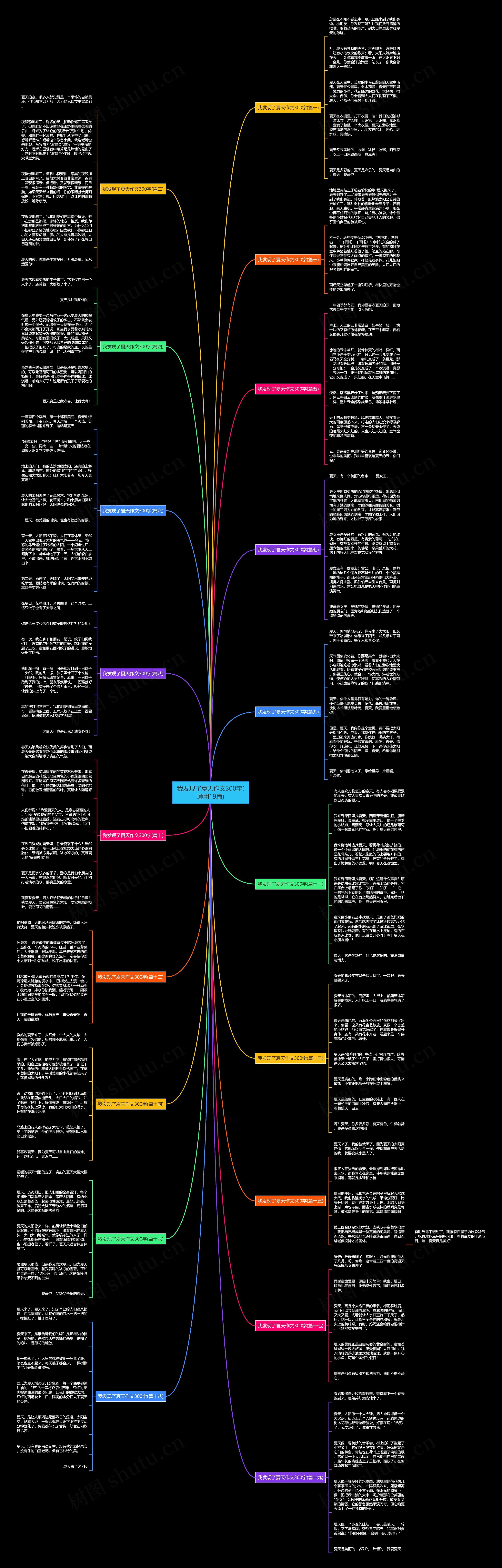我发现了夏天作文300字(通用19篇)思维导图