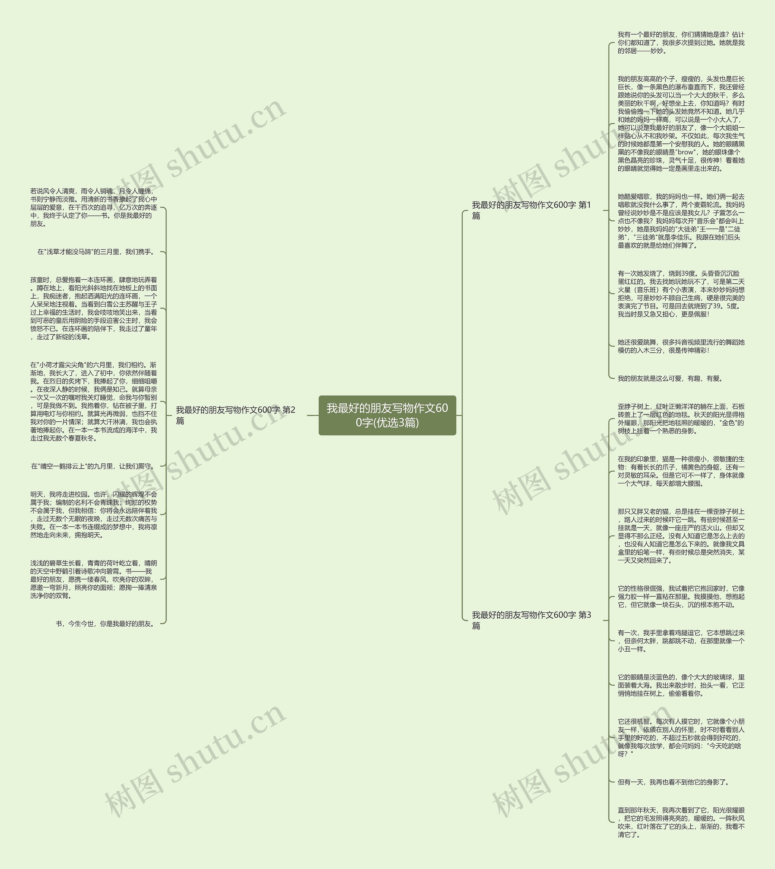 我最好的朋友写物作文600字(优选3篇)思维导图