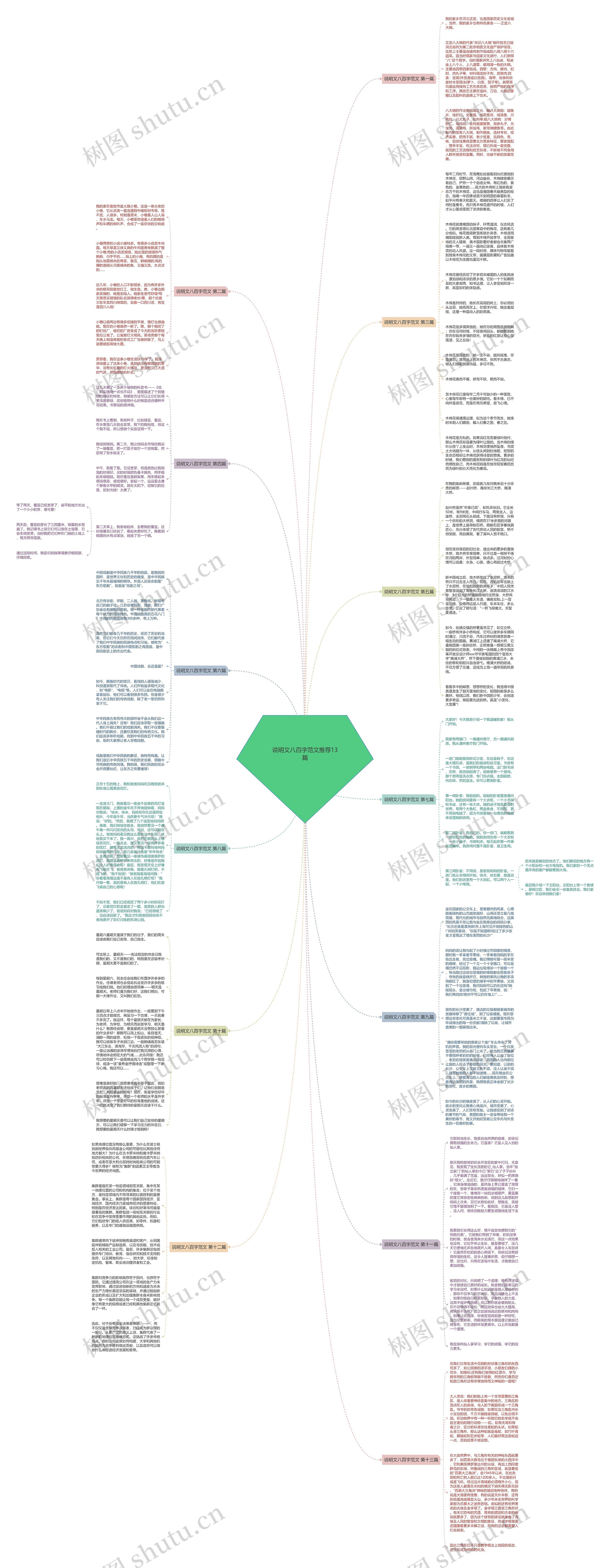 说明文八百字范文推荐13篇思维导图