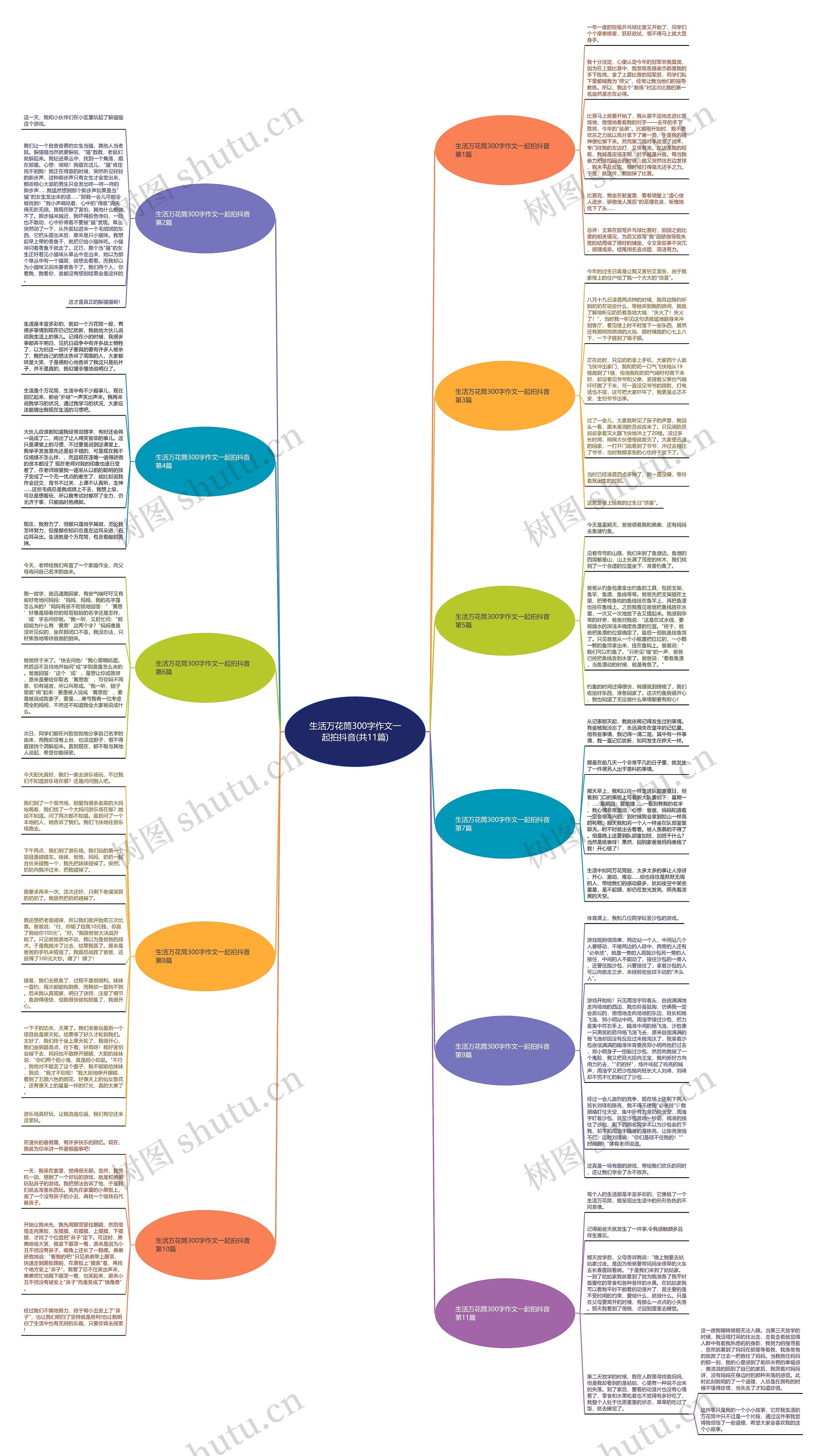 生活万花筒300字作文一起拍抖音(共11篇)思维导图