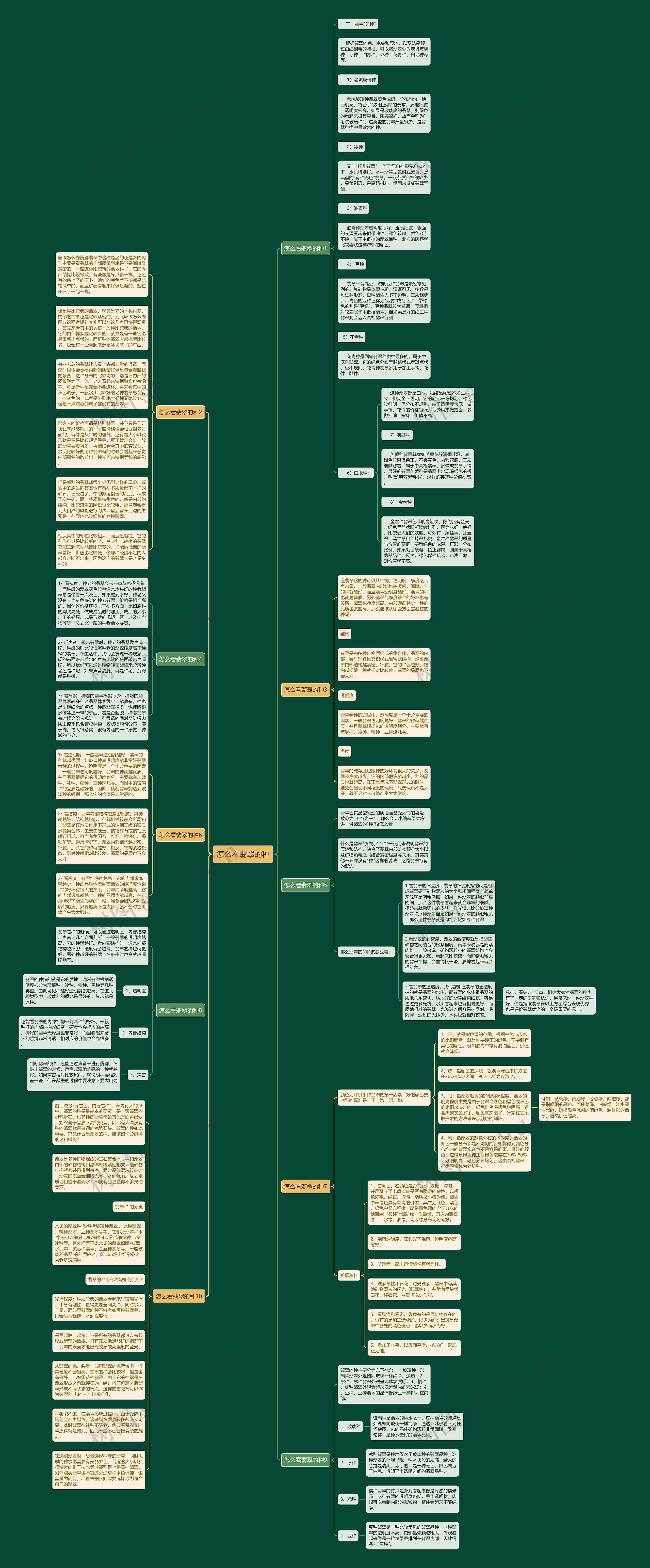 怎么看翡翠的种思维导图高清图 怎么看翡翠的种思维导图