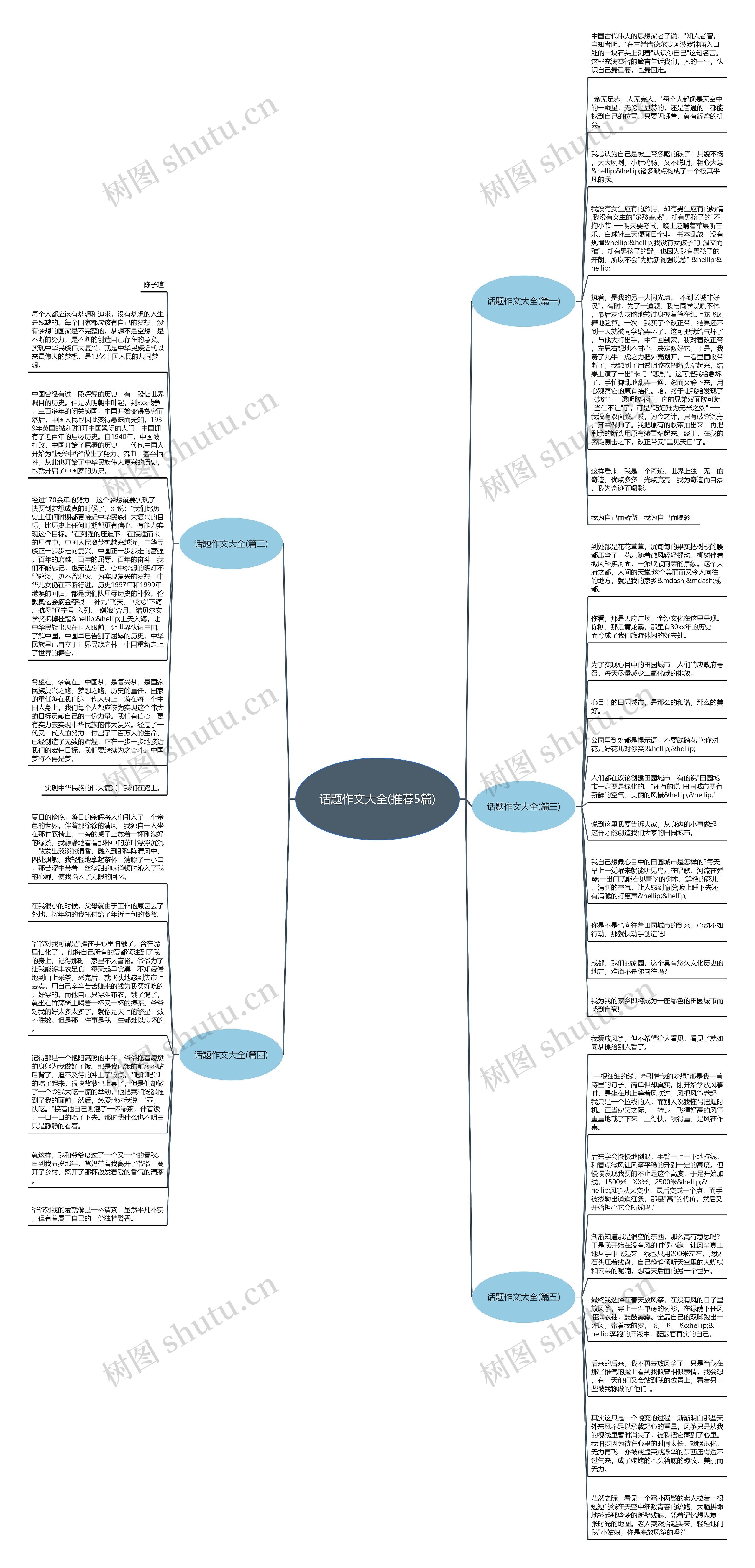话题作文大全(推荐5篇)思维导图