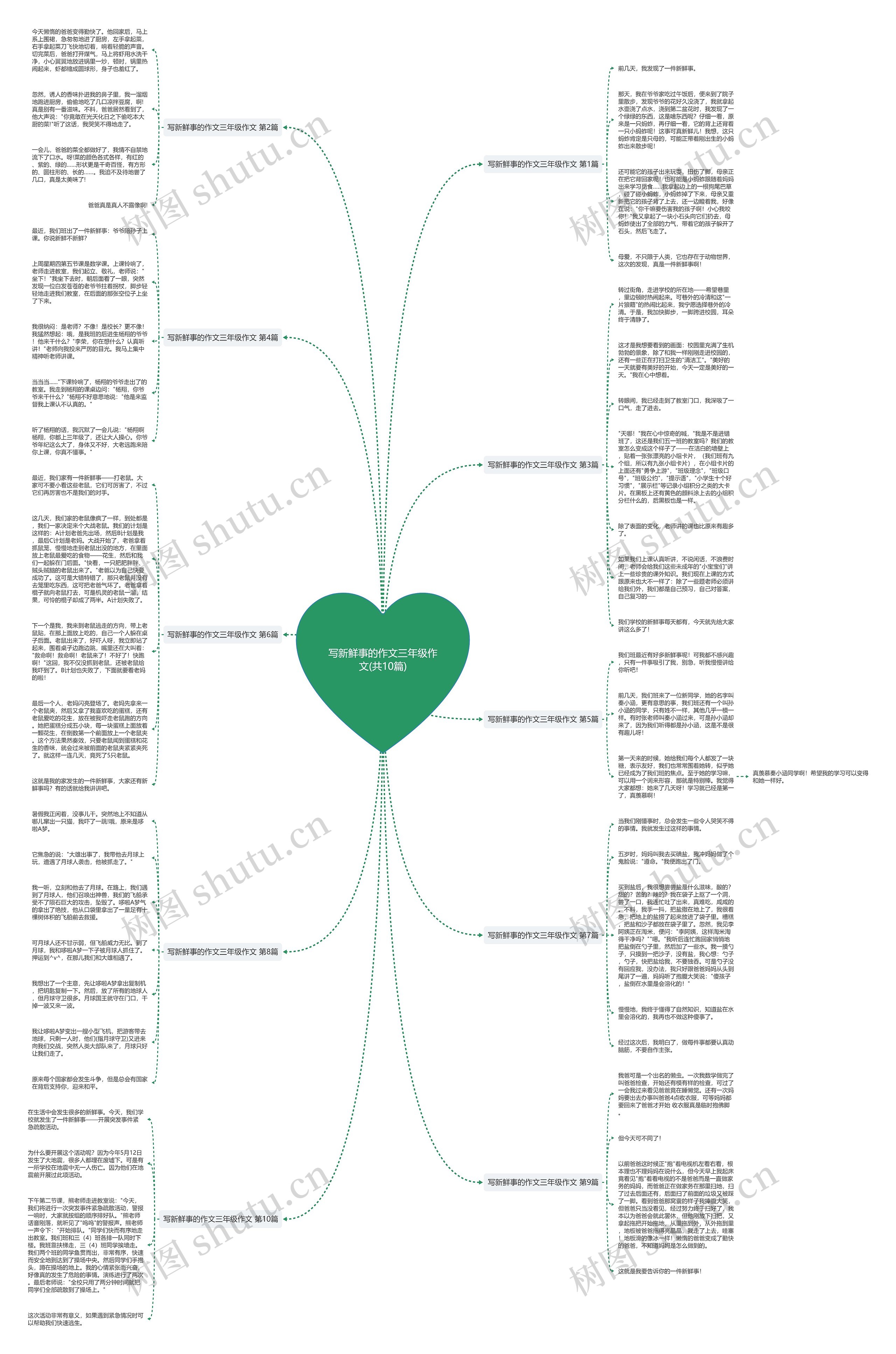 写新鲜事的作文三年级作文(共10篇)思维导图