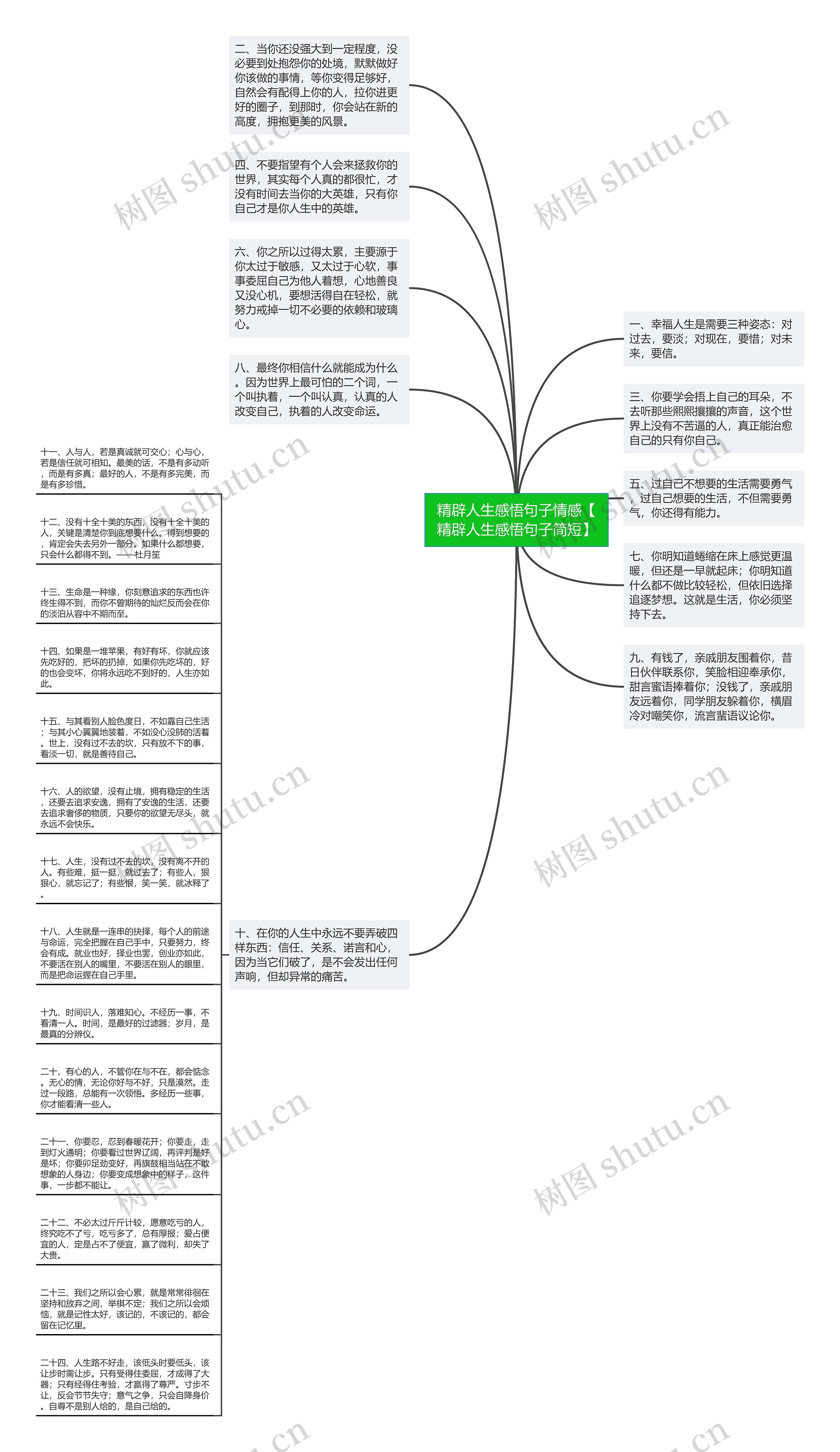 精辟人生感悟句子情感【精辟人生感悟句子简短】思维导图