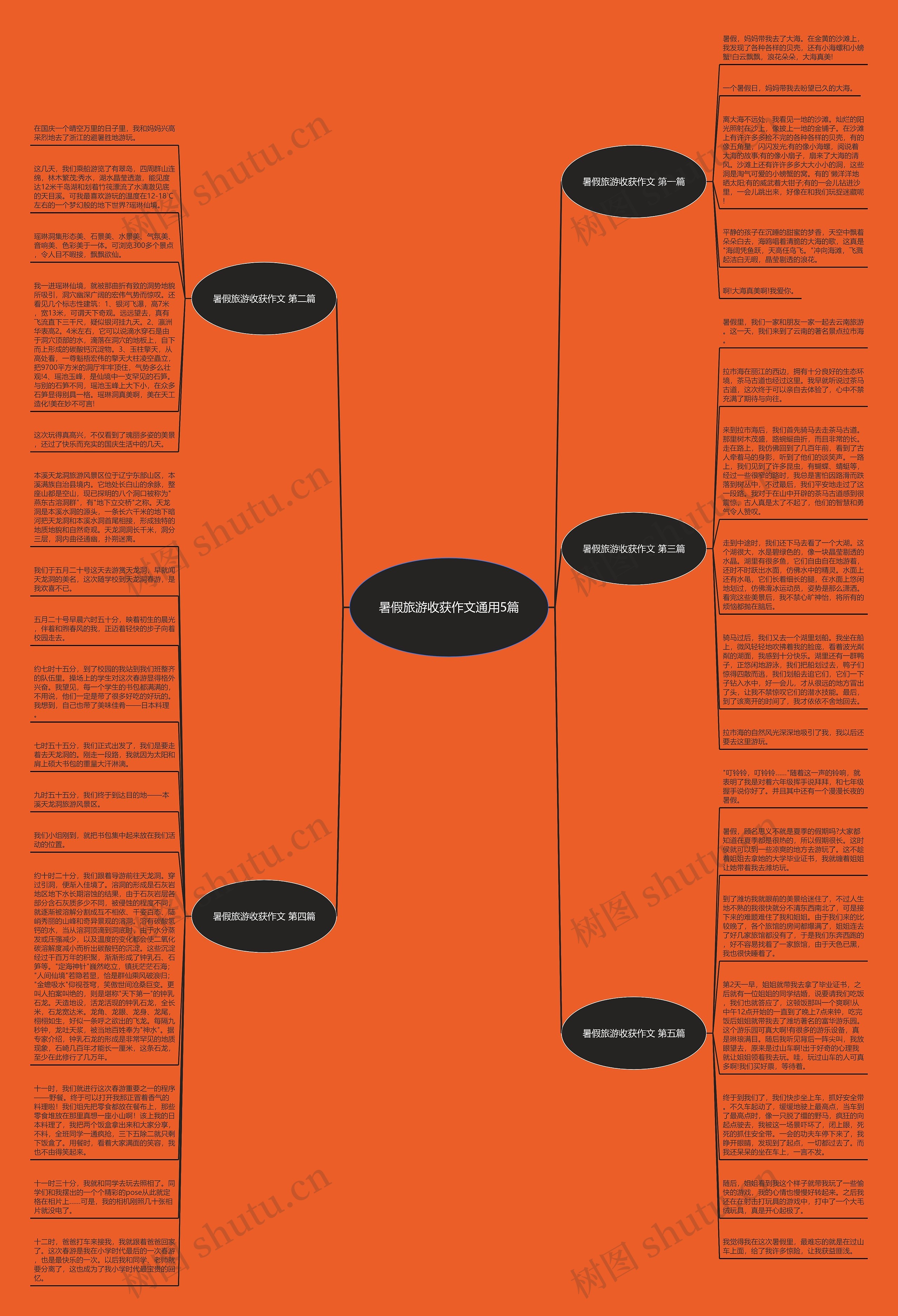 暑假旅游收获作文通用5篇思维导图