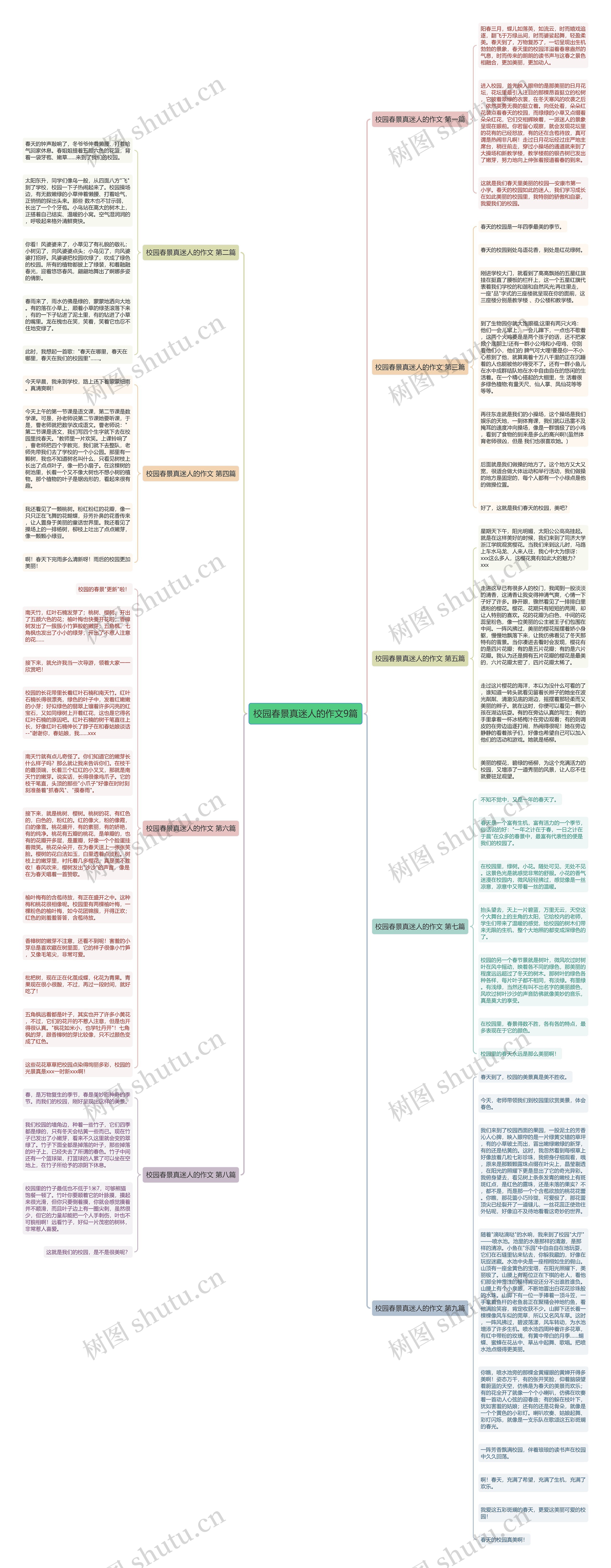 校园春景真迷人的作文9篇思维导图