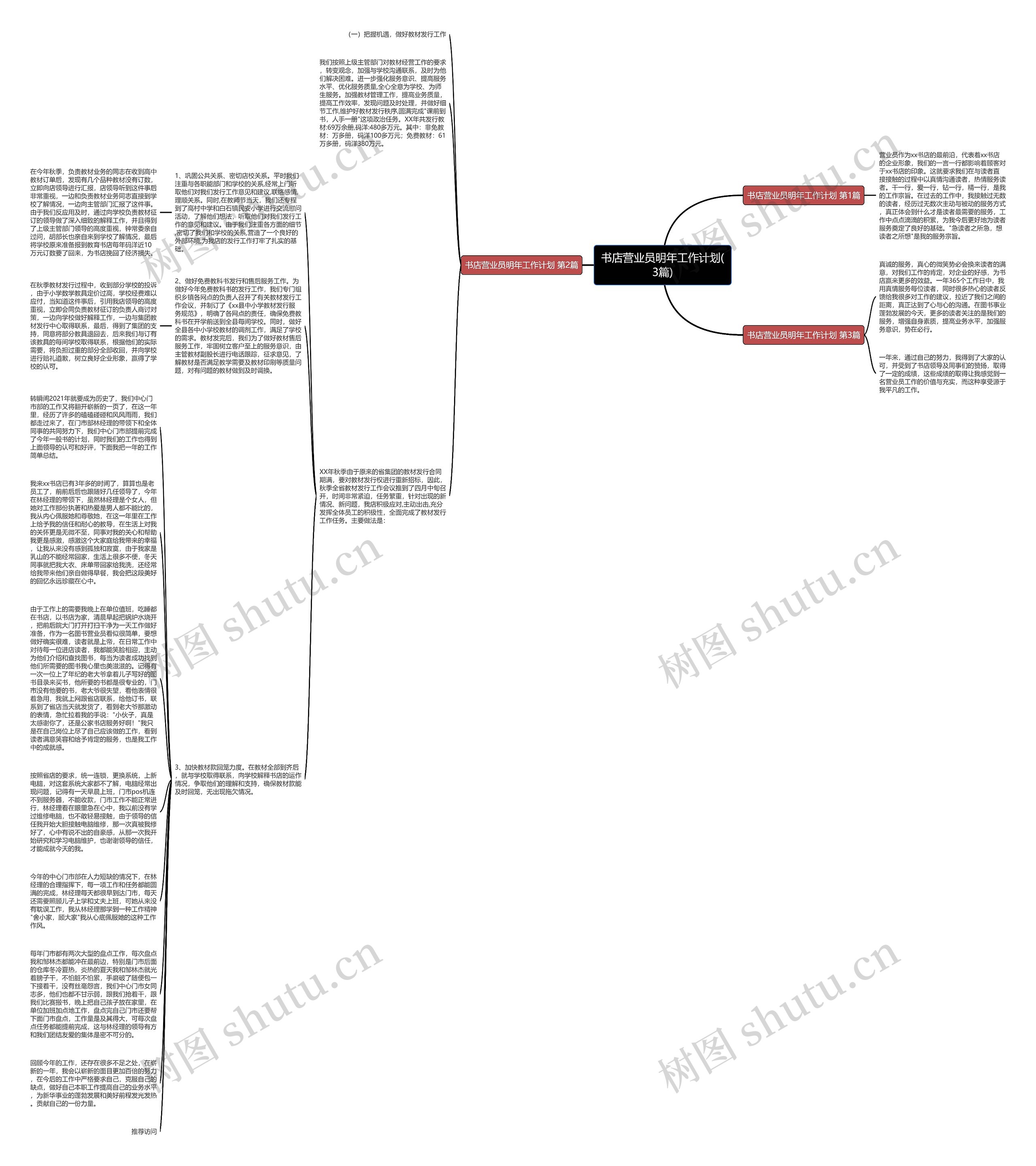 书店营业员明年工作计划(3篇)思维导图