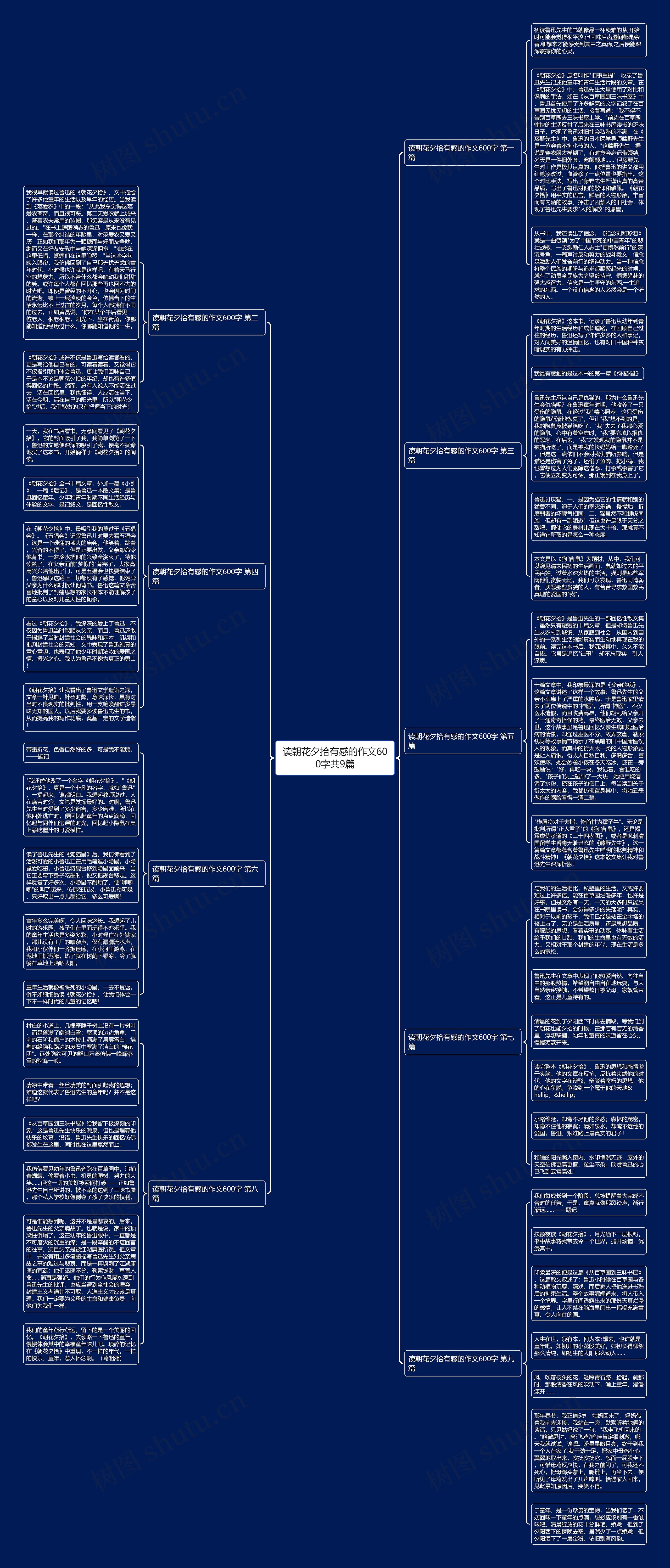 读朝花夕拾有感的作文600字共9篇思维导图