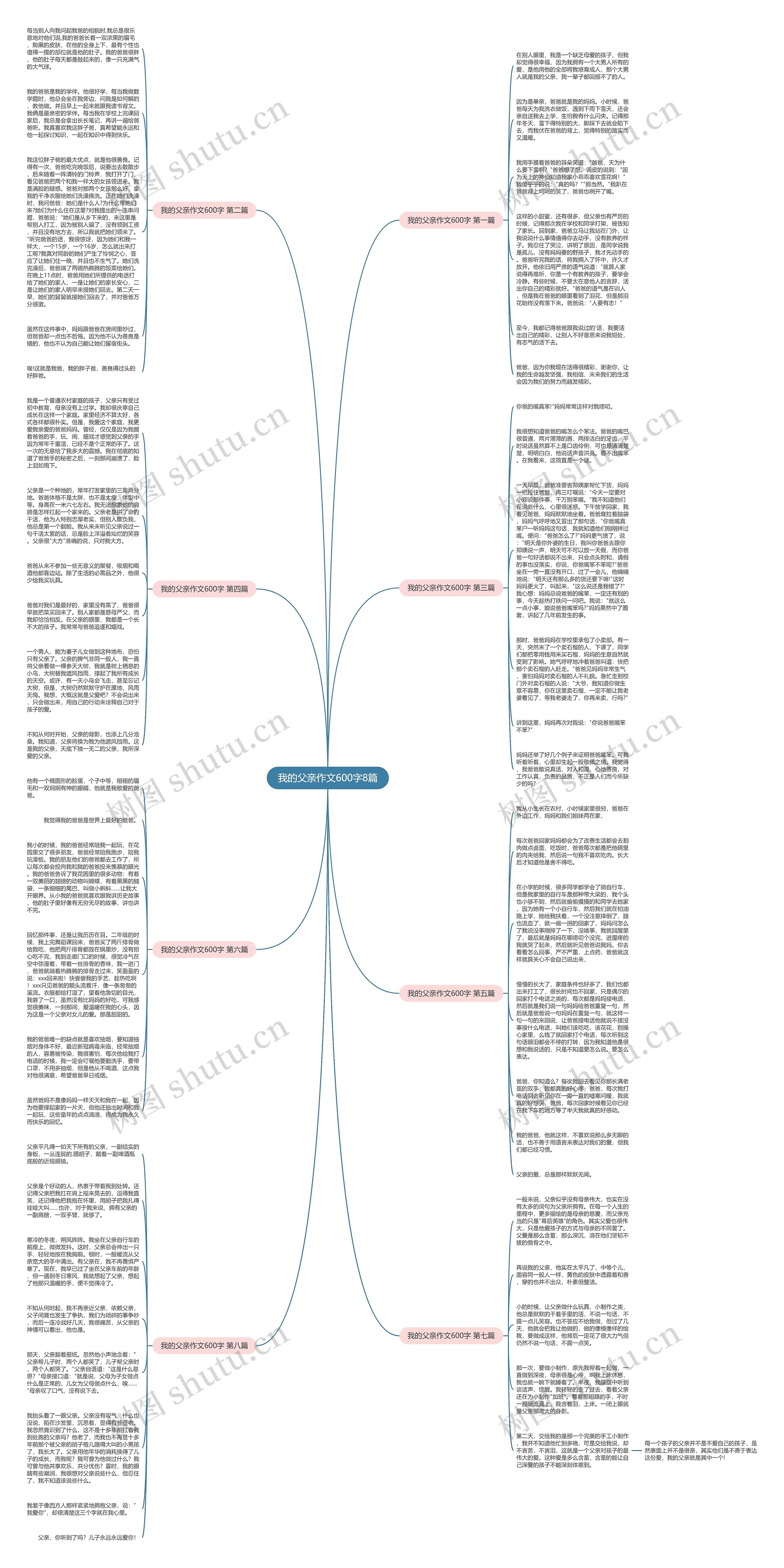 我的父亲作文600字8篇思维导图