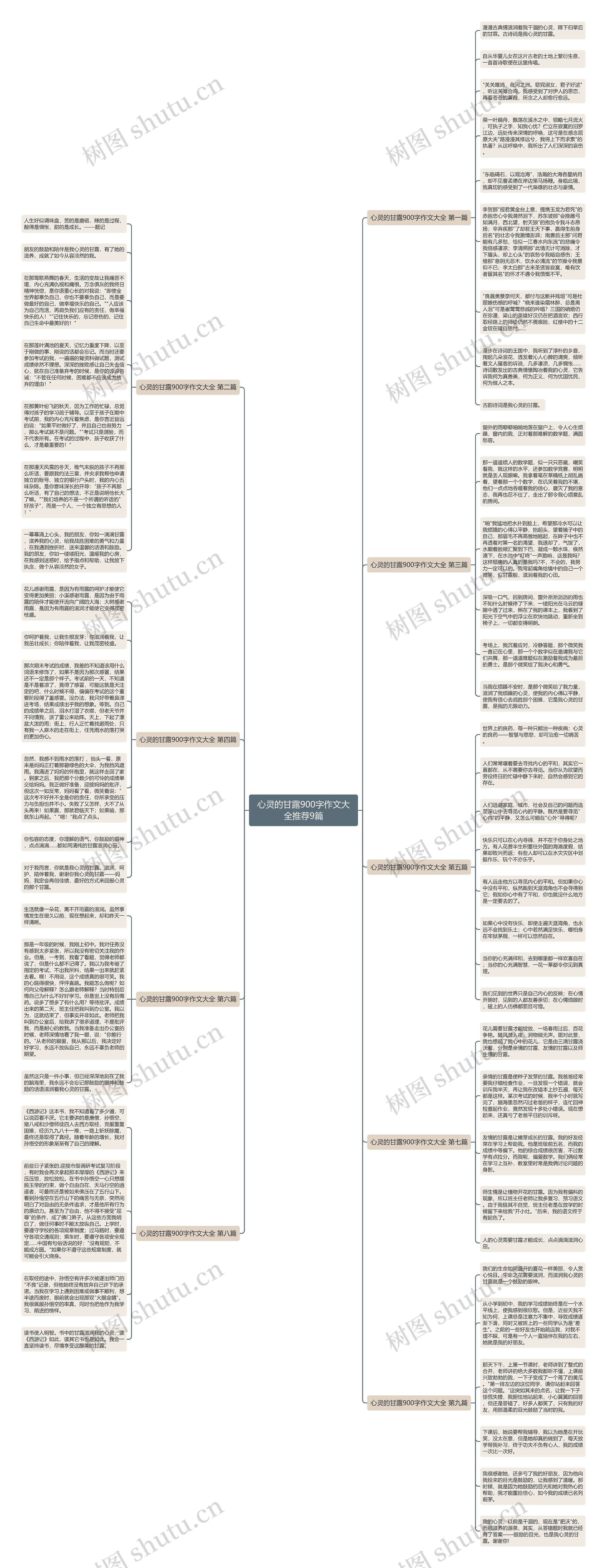 心灵的甘露900字作文大全推荐9篇思维导图