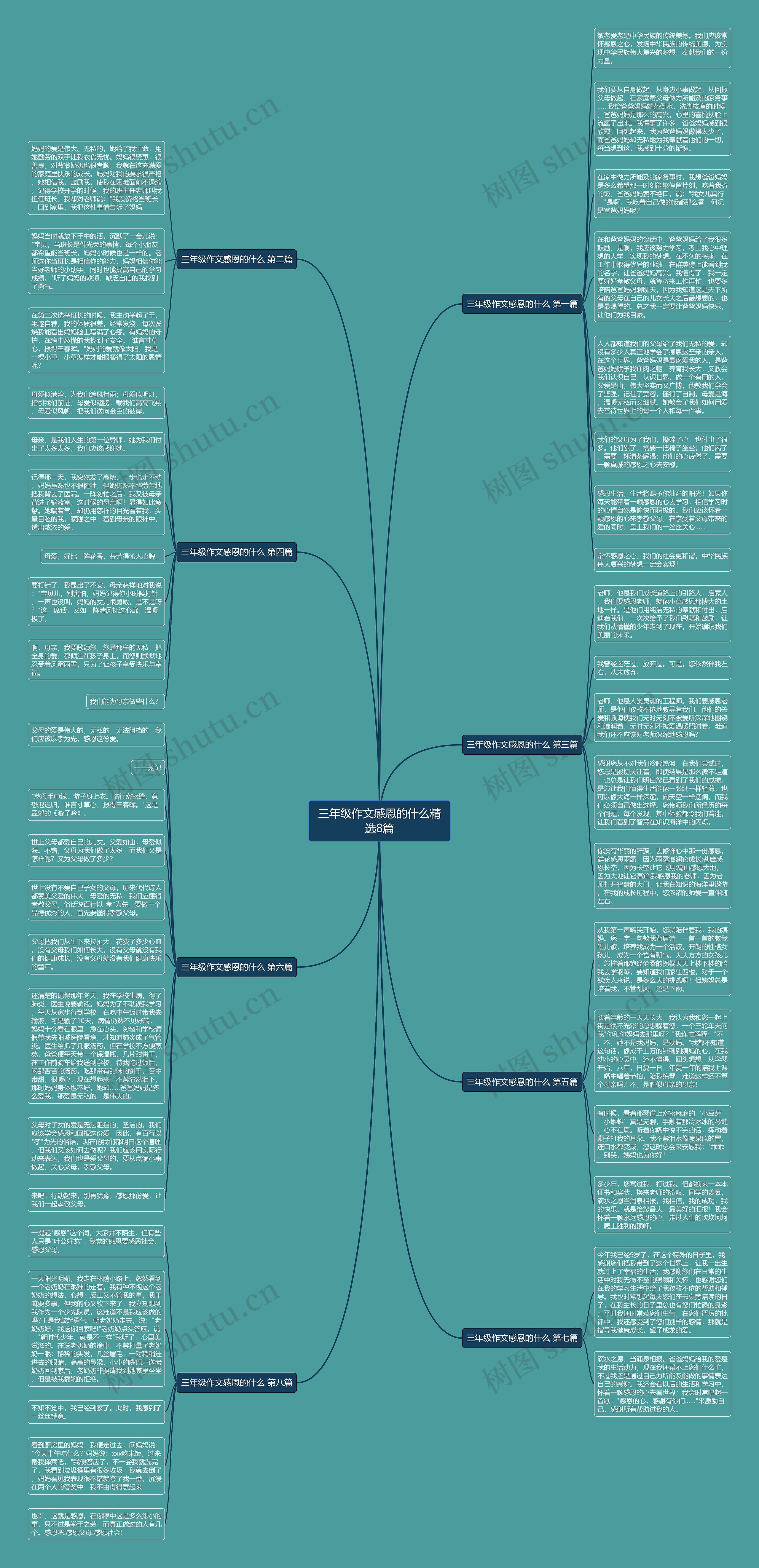 三年级作文感恩的什么精选8篇思维导图