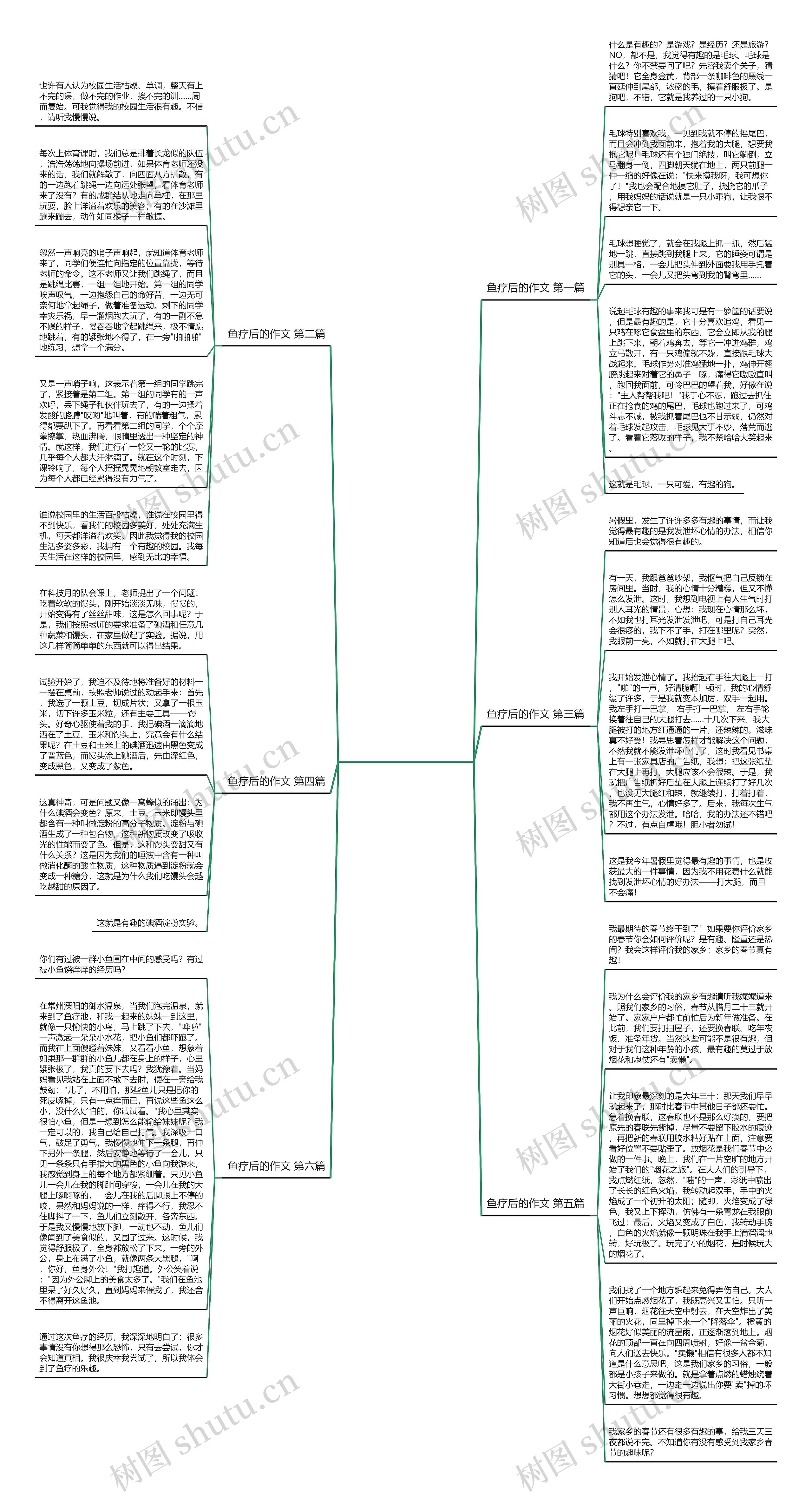 鱼疗后的作文6篇思维导图