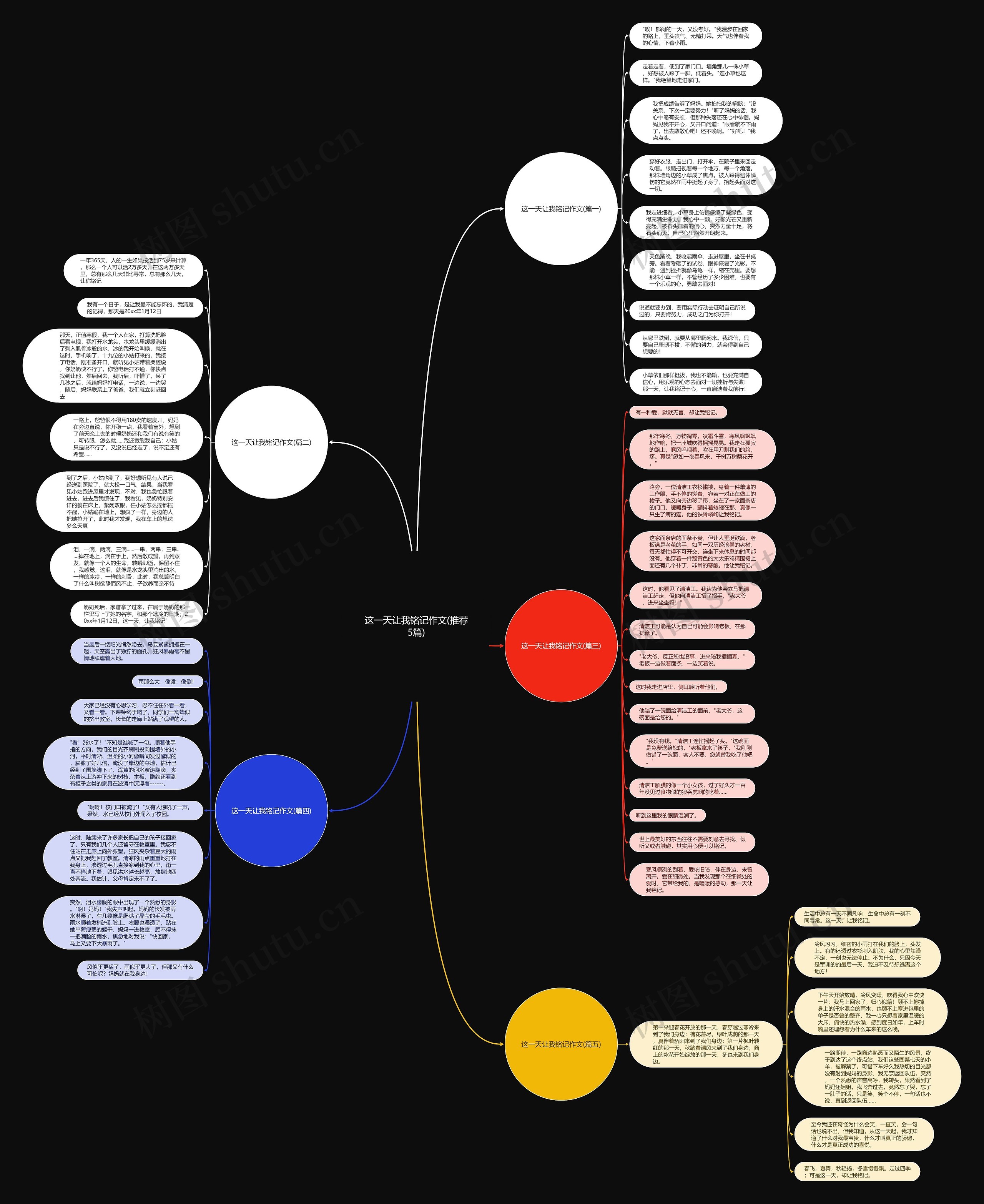 这一天让我铭记作文(推荐5篇)思维导图