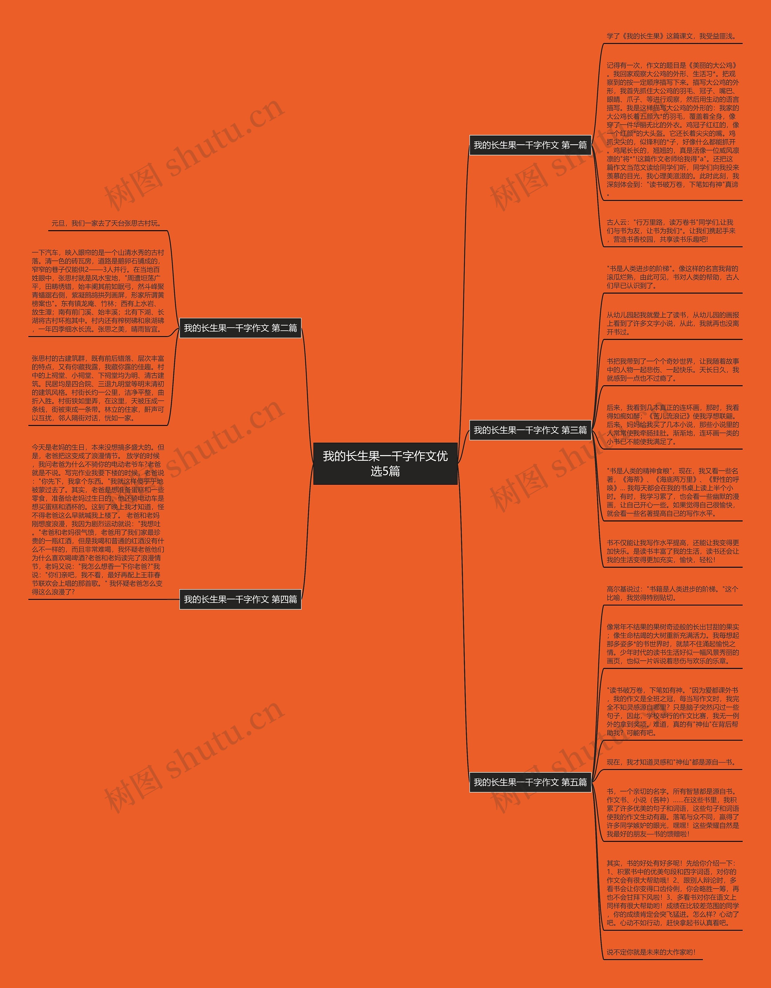 我的长生果一千字作文优选5篇思维导图